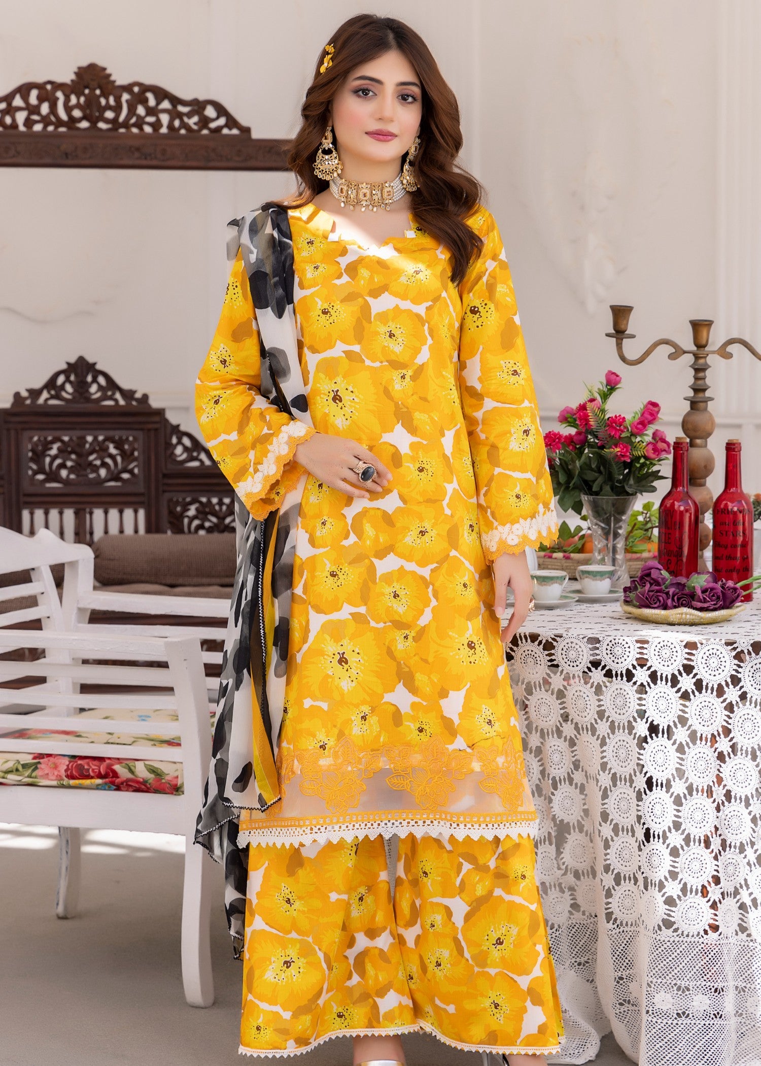 lawn Unstitched in Yellow