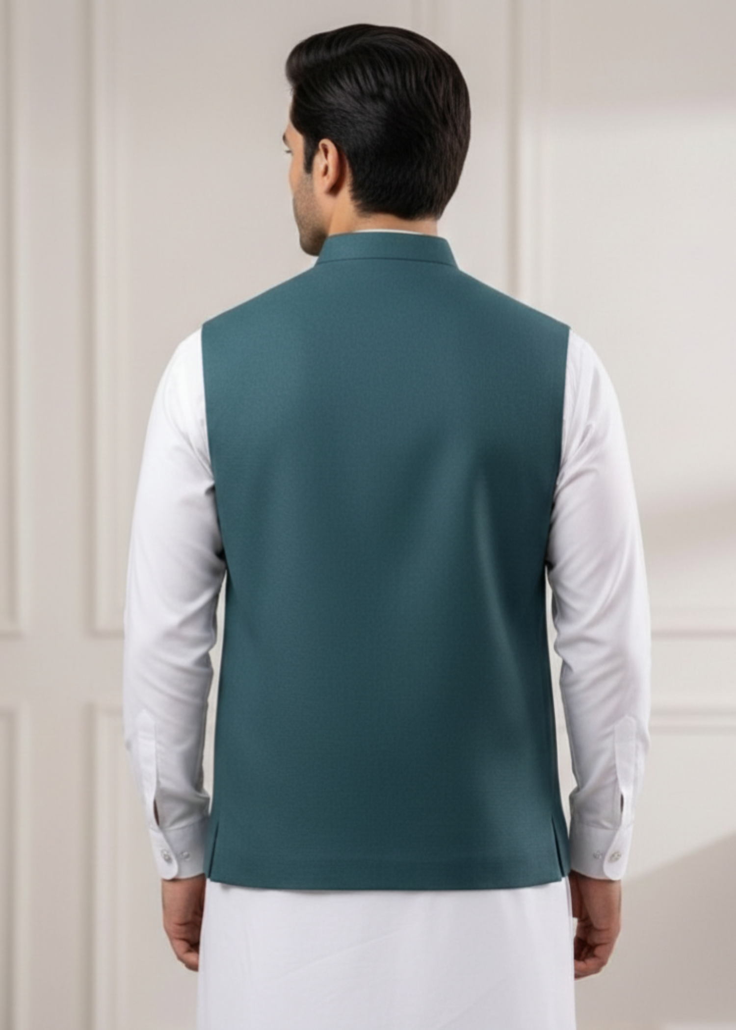 worsted wool Waistcoat in Sea green