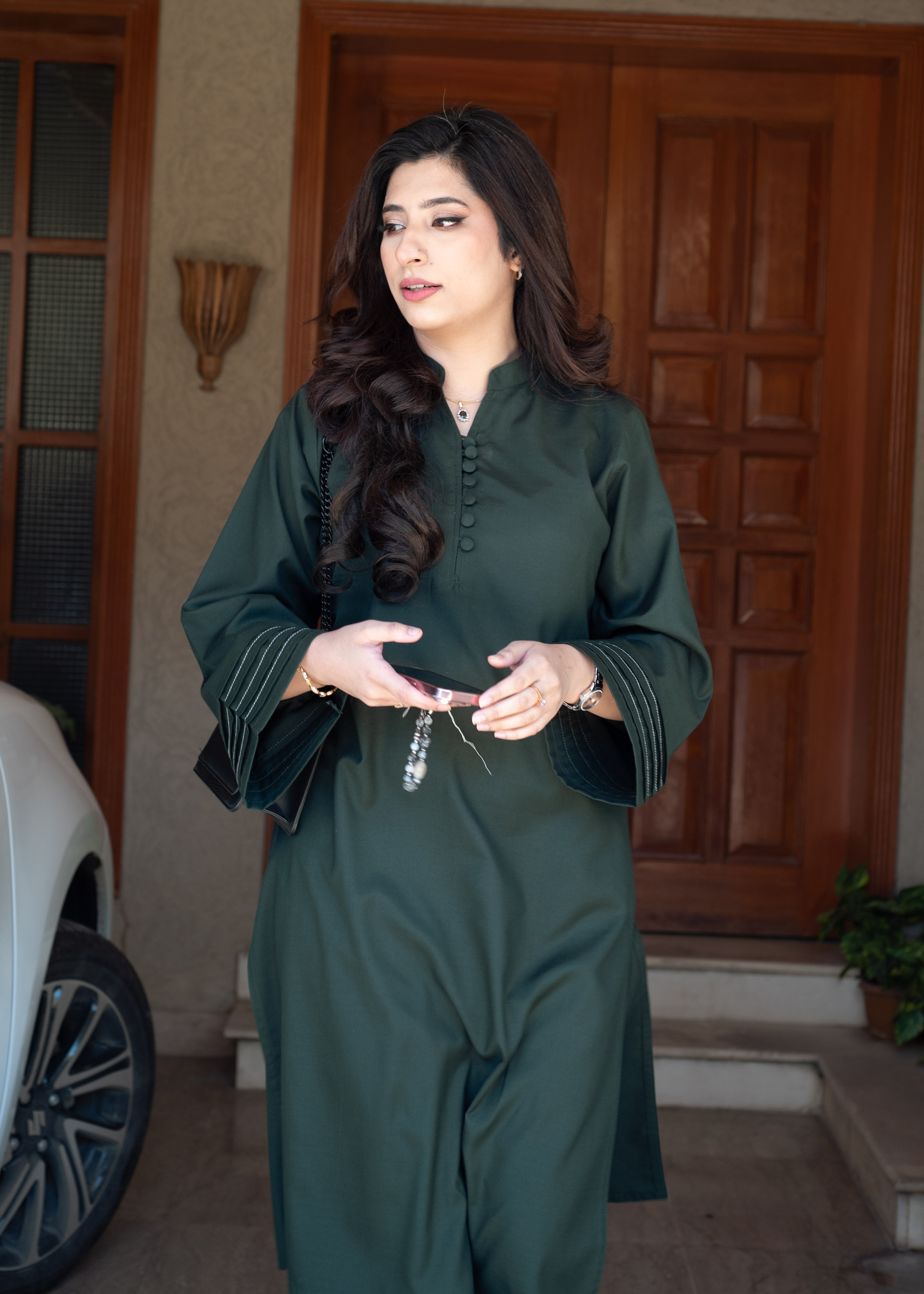 wash & wear Co Ord Sets in Dark green