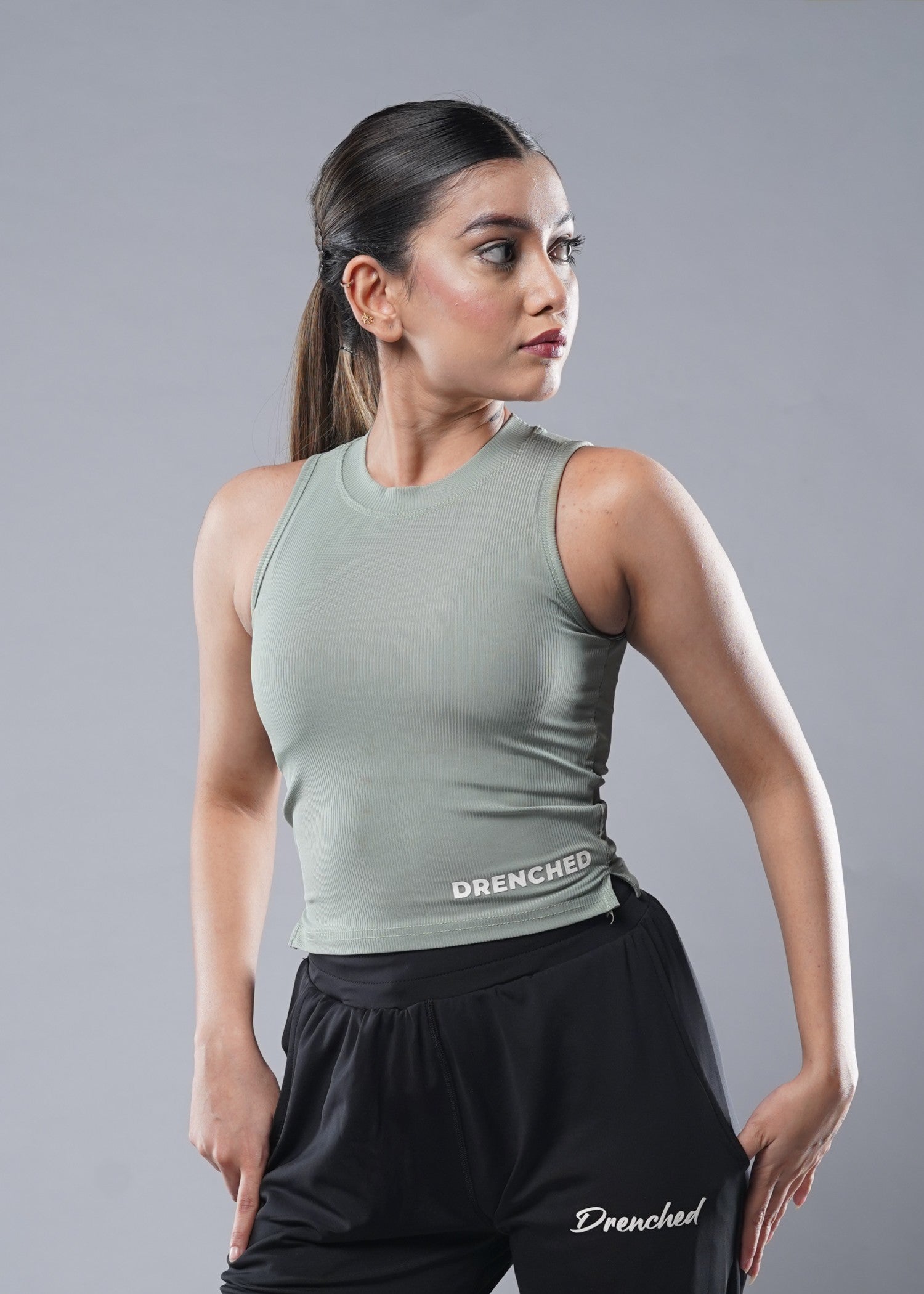 polyester nylon Tank Top in Mint green