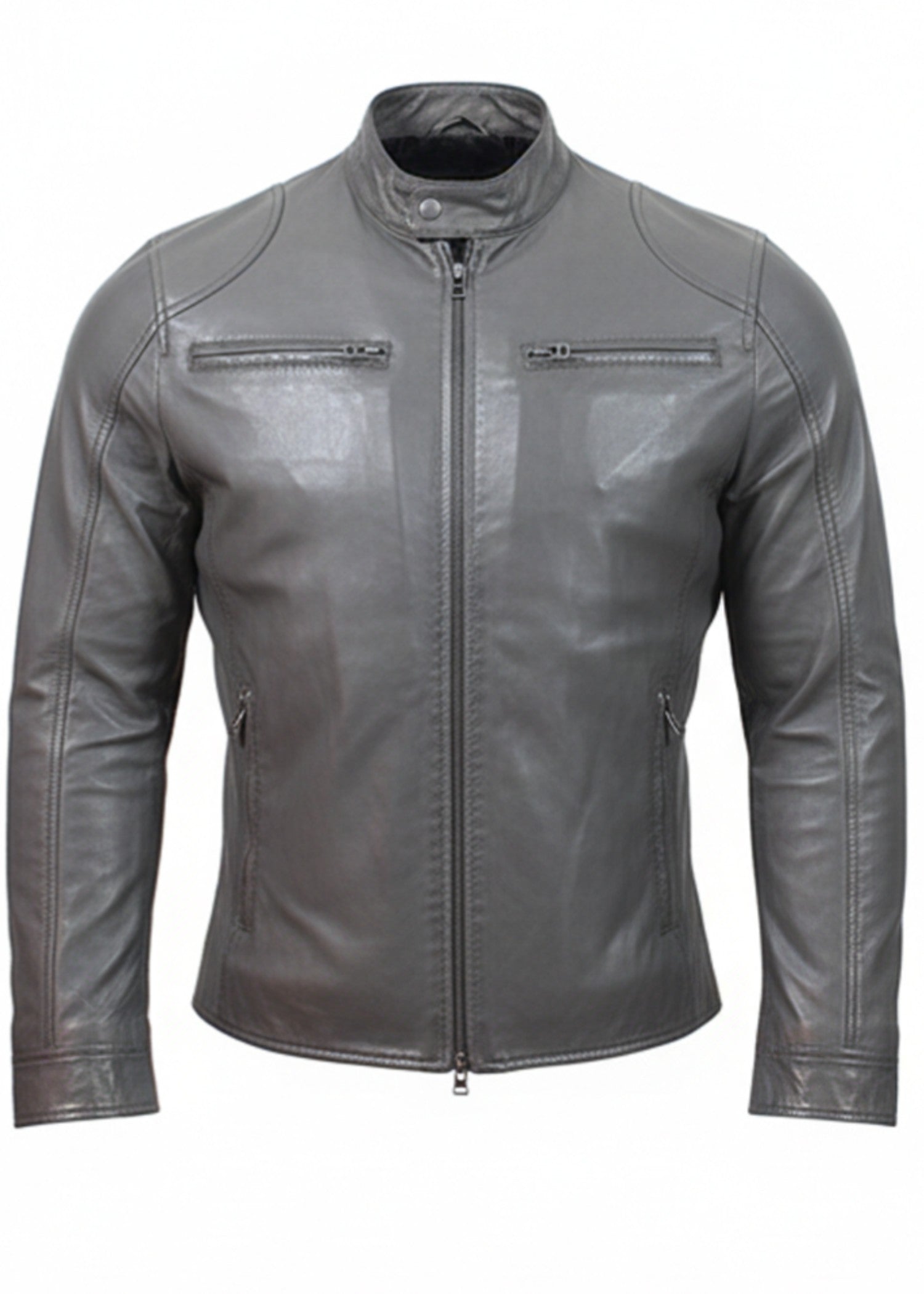leather Jacket in Iron grey
