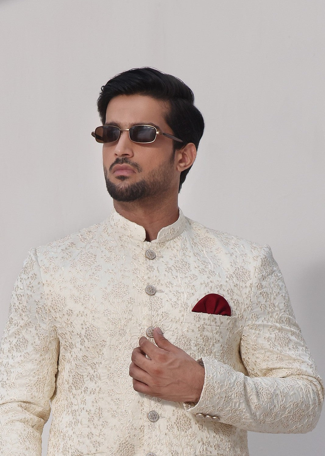 satin Prince Coat in Off-white