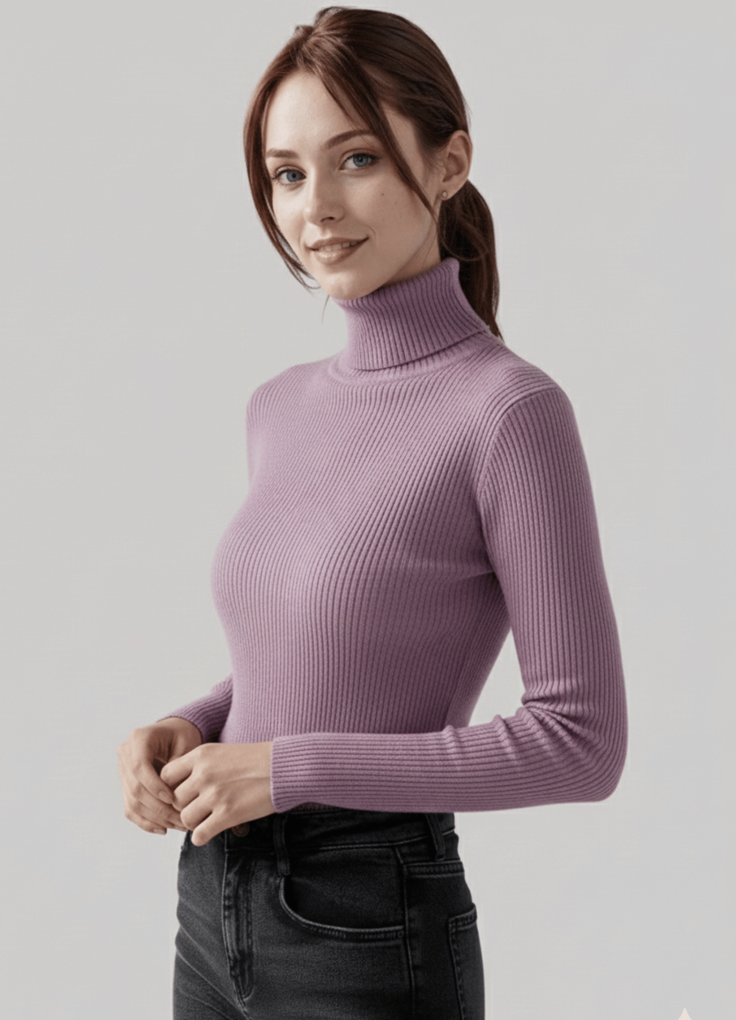 jersey knit Turtle Neck in Lilac