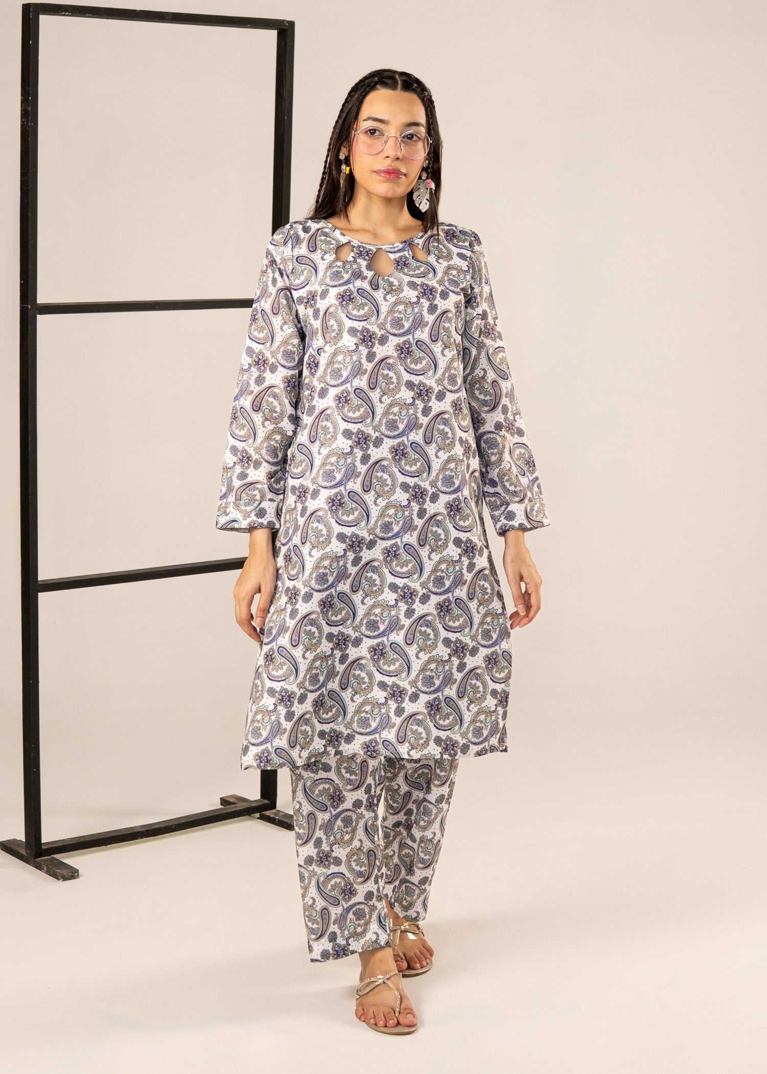 poly lawn Co Ord Sets in Pastel grey