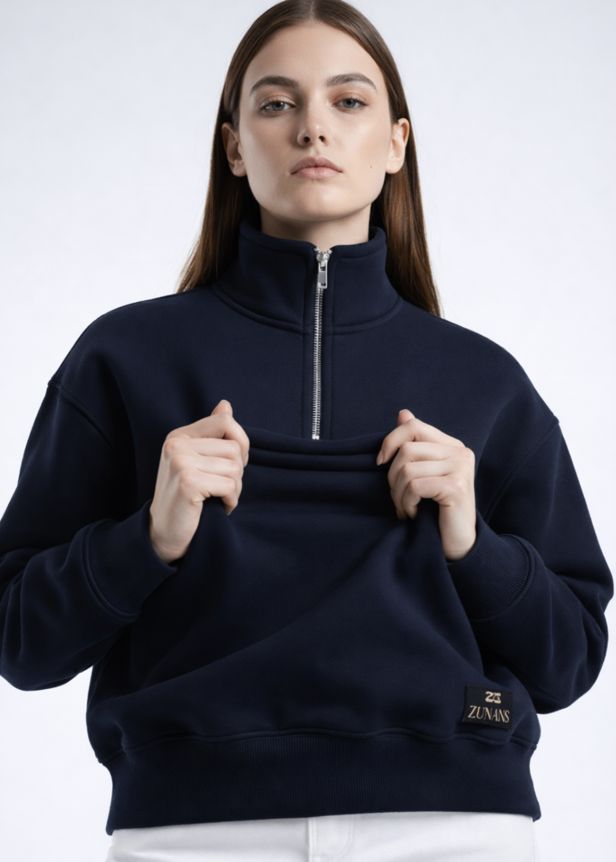 cotton Sweatshirt in Dark blue