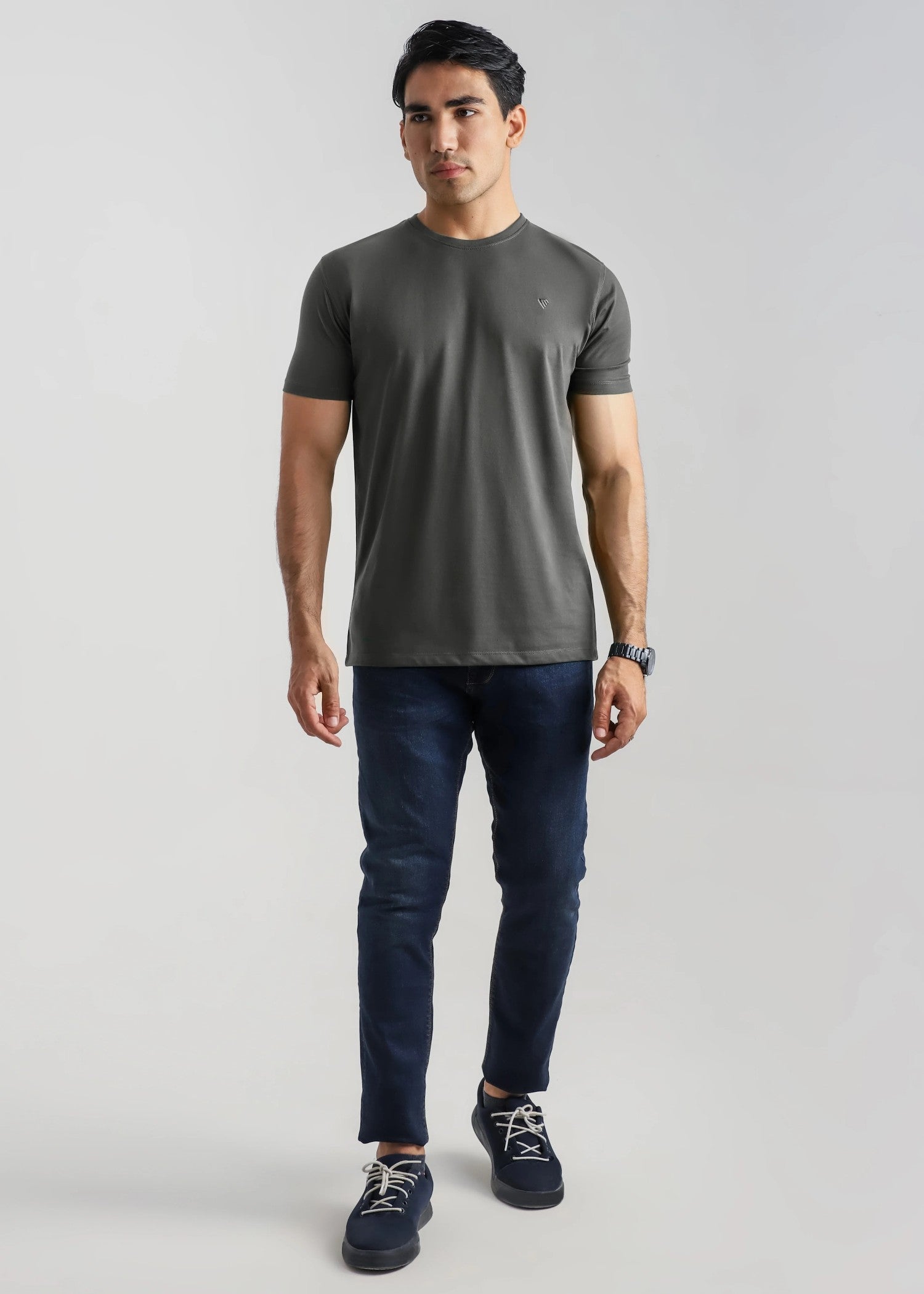 cotton T Shirt in Dark grey