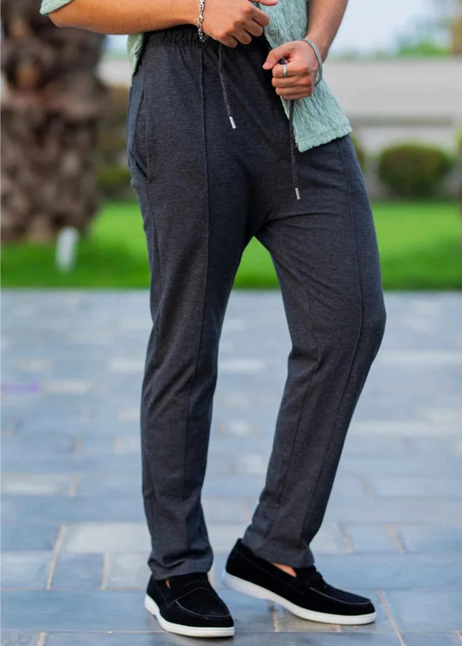 terry Trousers in Charcoal