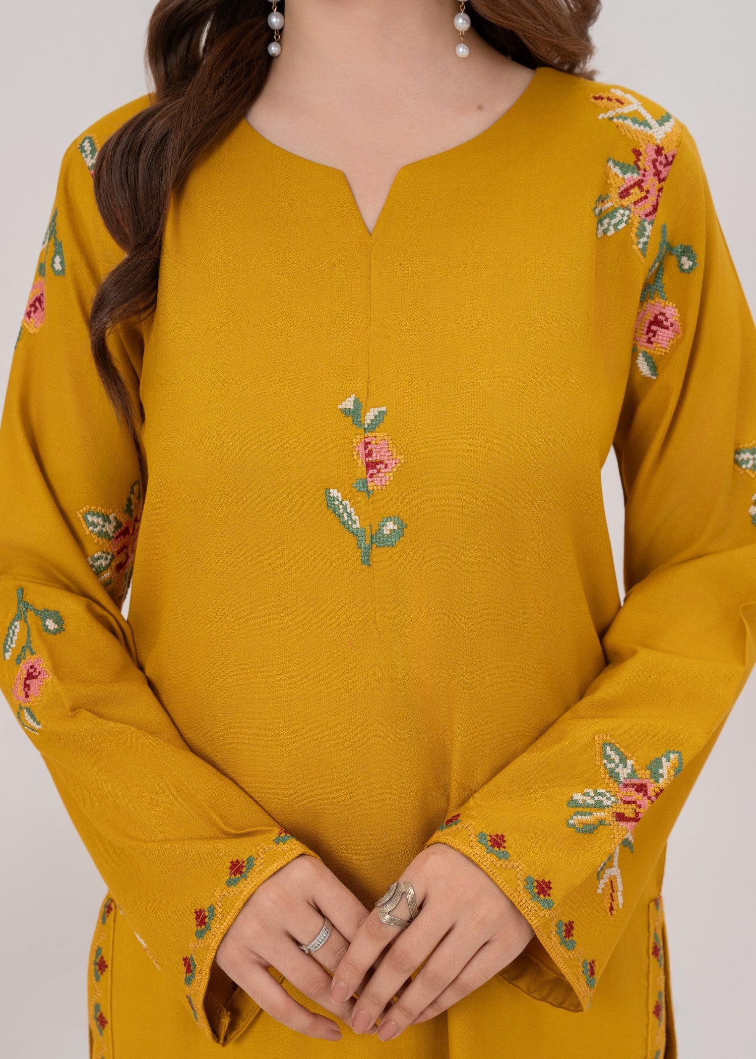 dhanak Co Ord Sets in Mustard