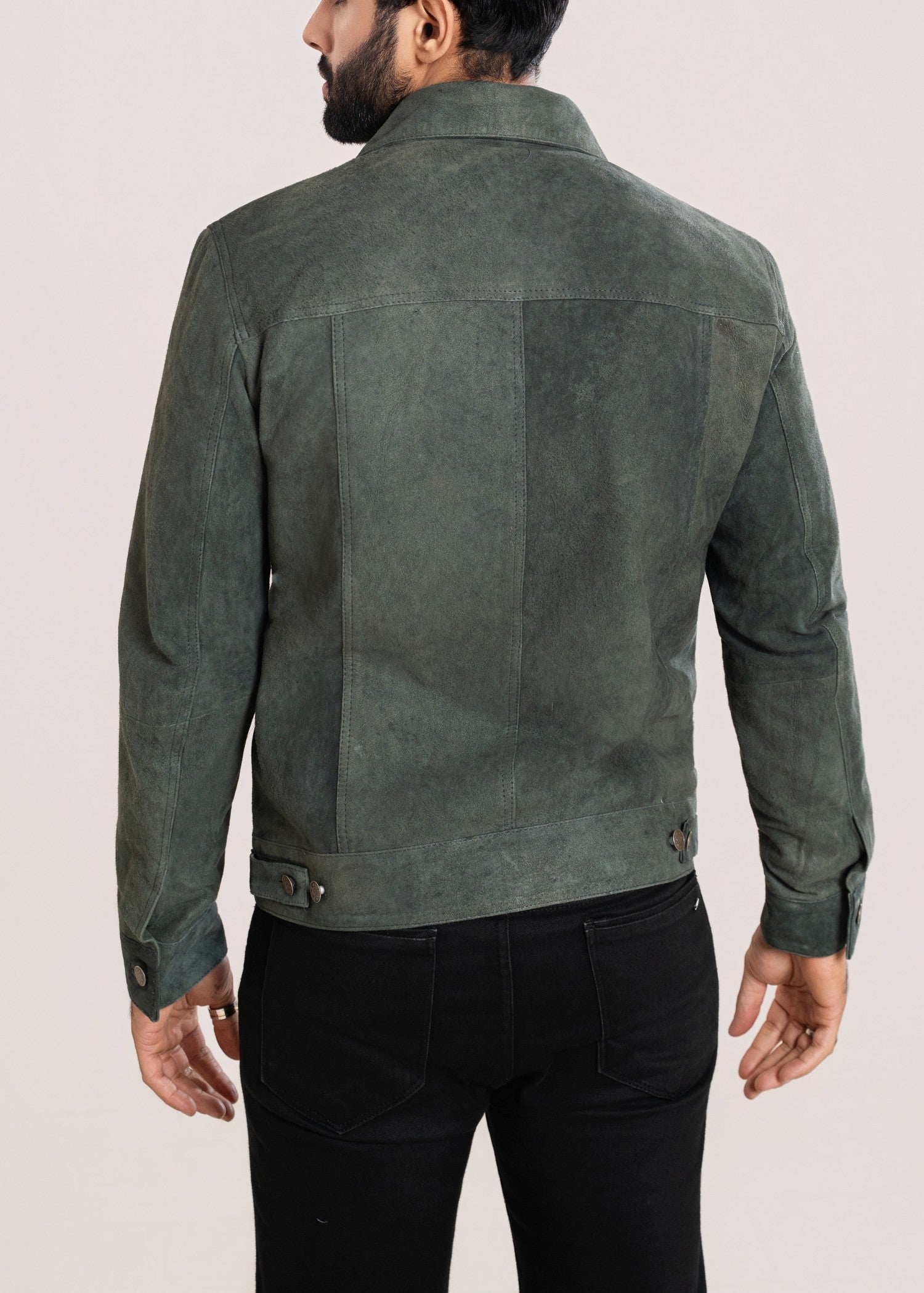 suede leather Jacket in Green