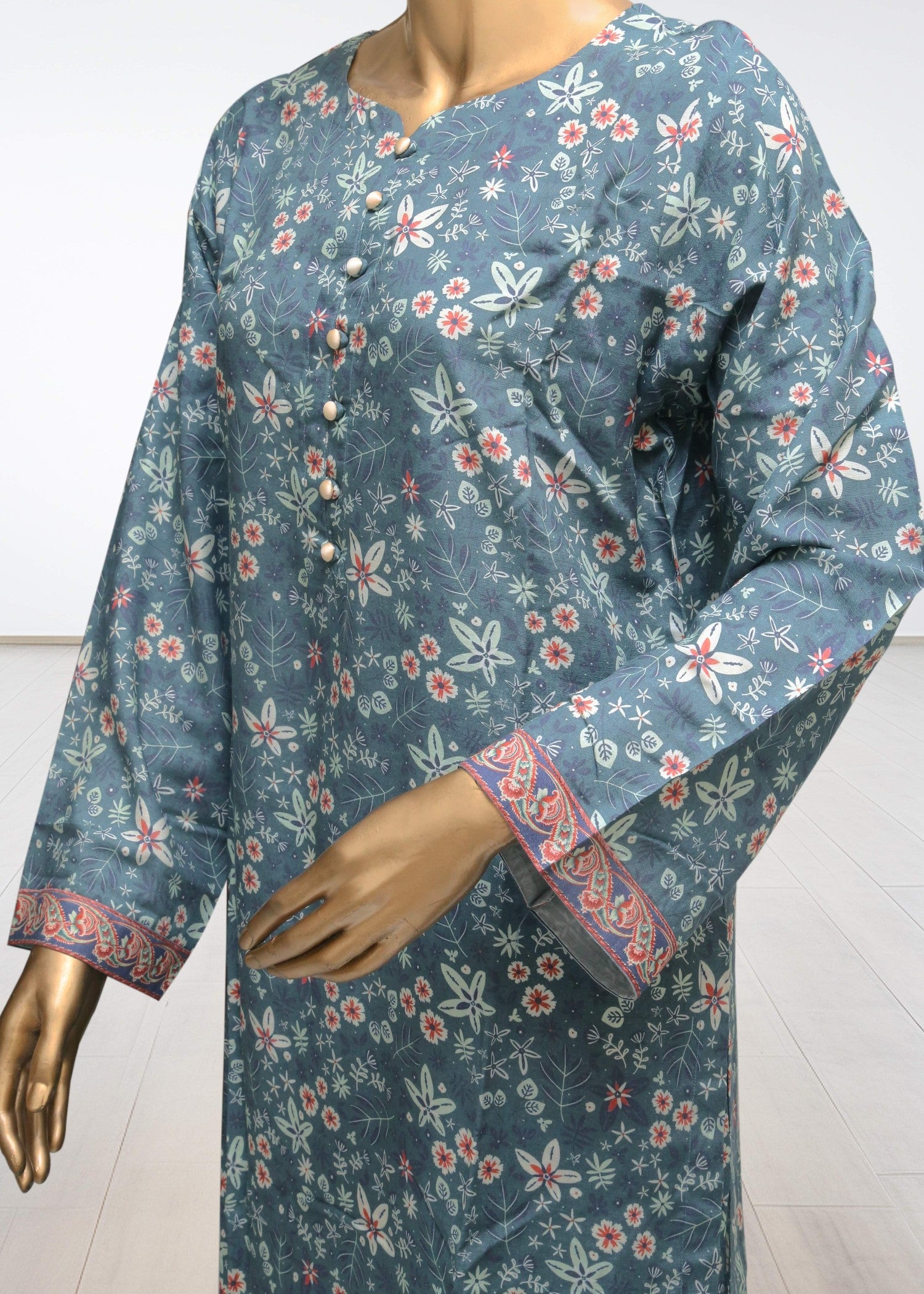viscose raw silk Kurta Set in Teal