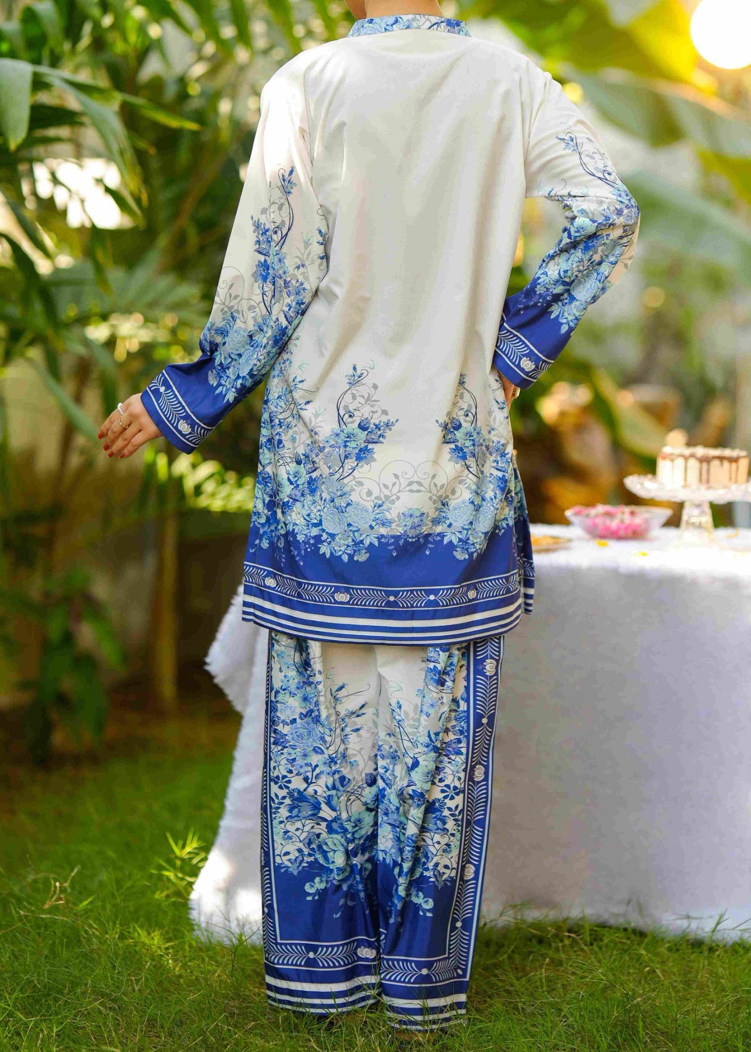 crepe Co ord Sets in Sapphire blue