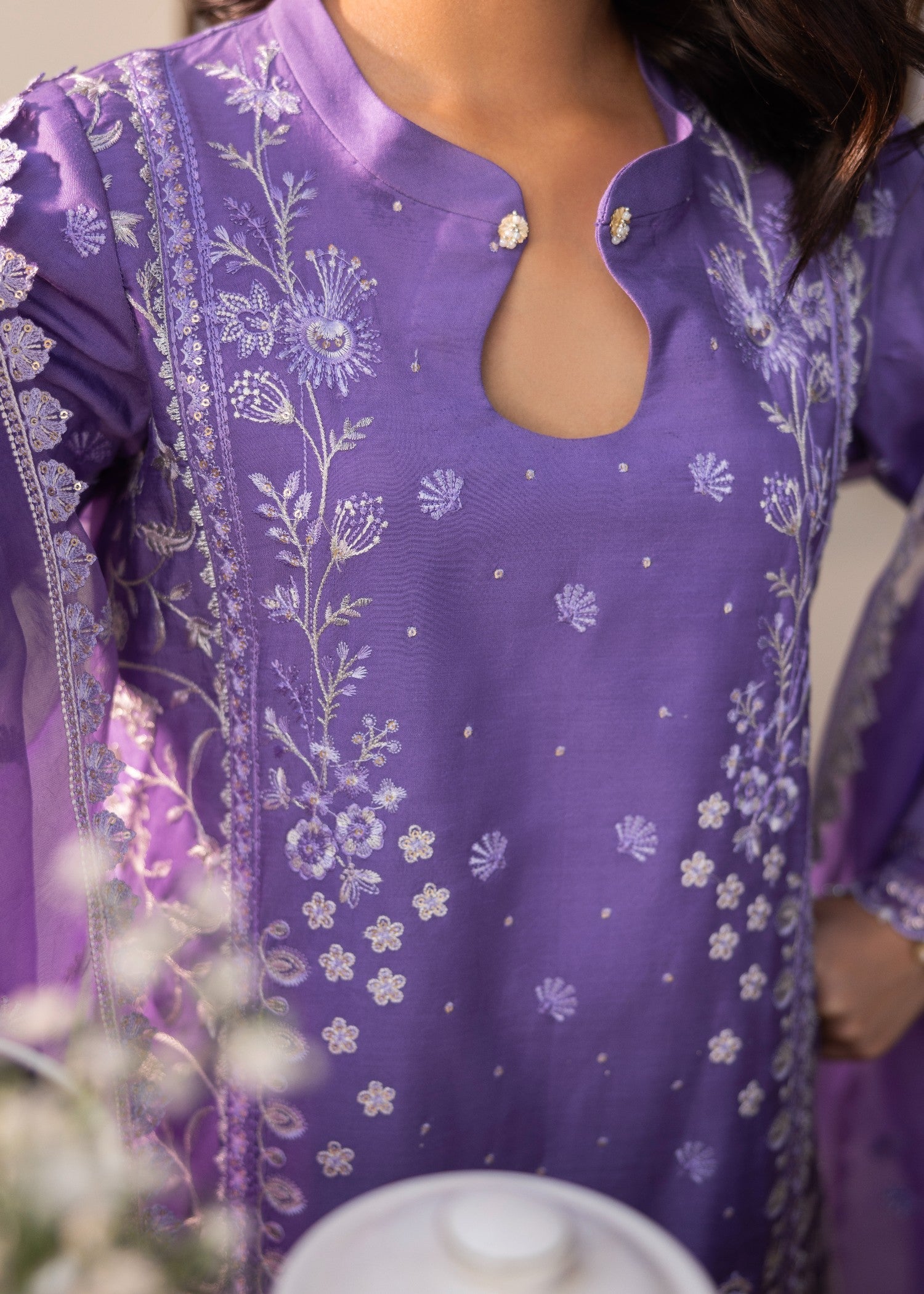 viscose Kurta Set in Bright lavender