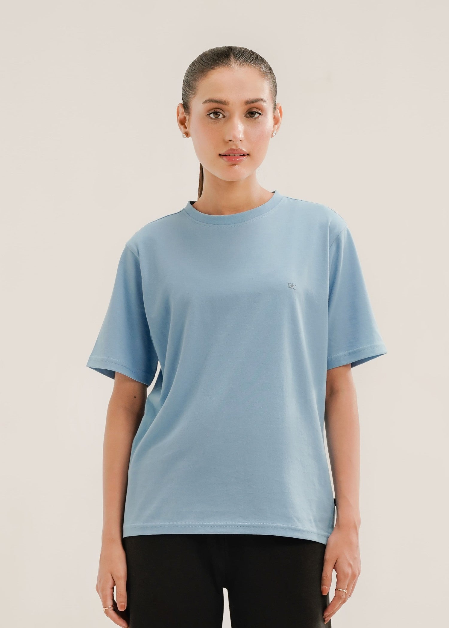 cotton T Shirt in Light blue