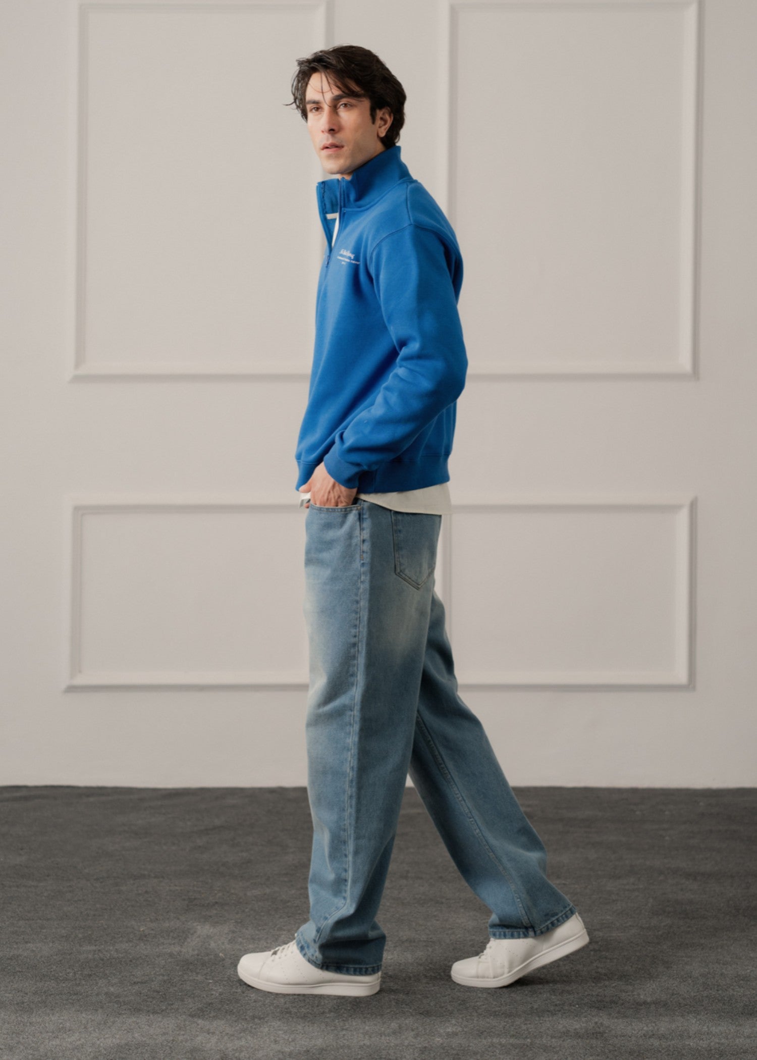 fleece Sweatshirt in Royal blue