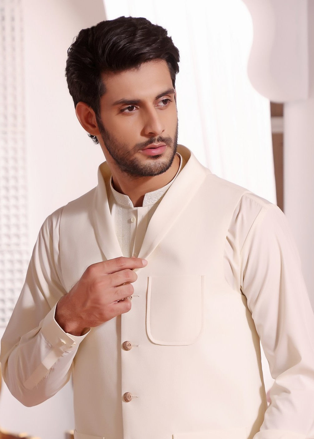 suiting Waistcoat in Cream
