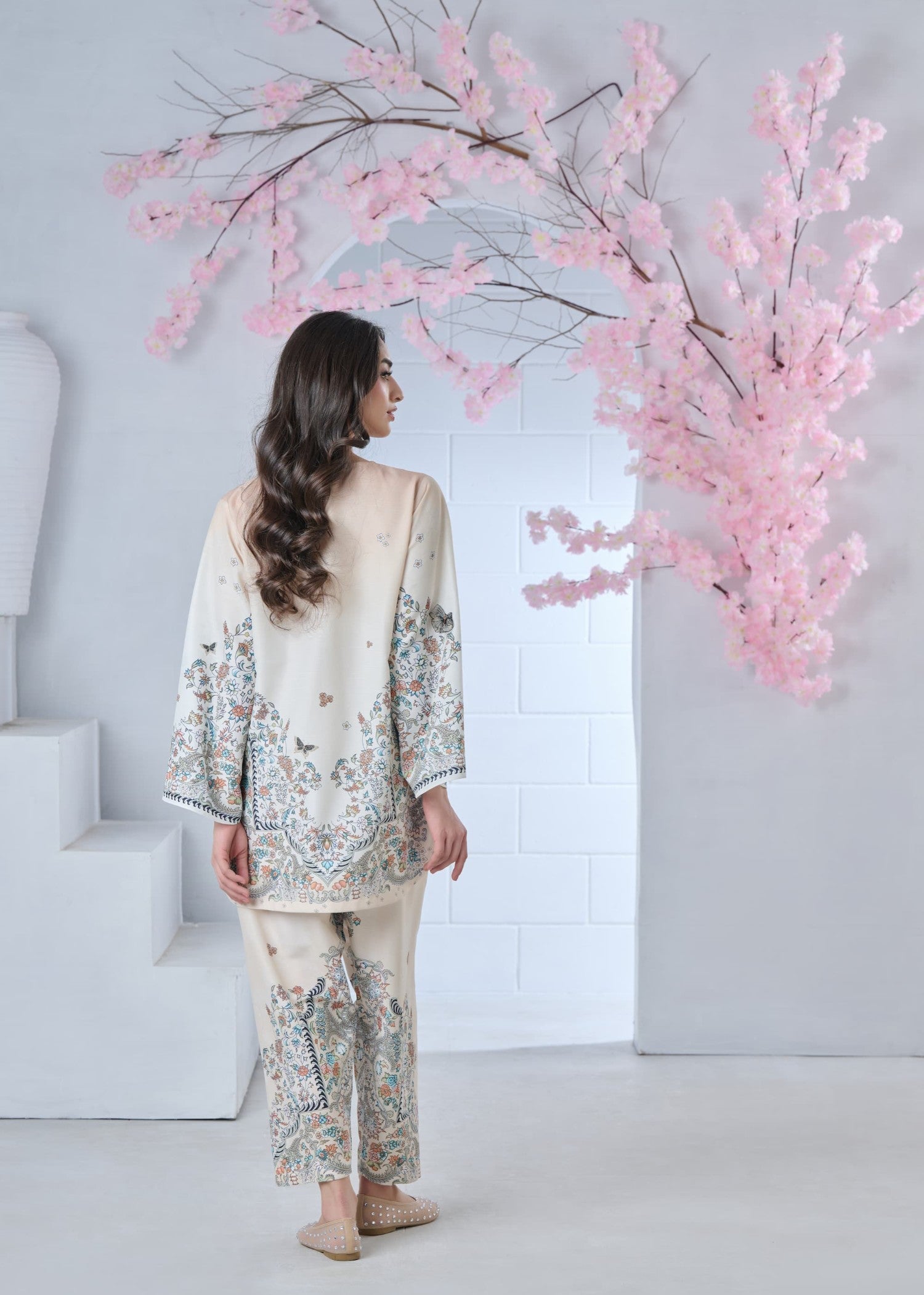 raw silk Co Ord Sets in Off-white