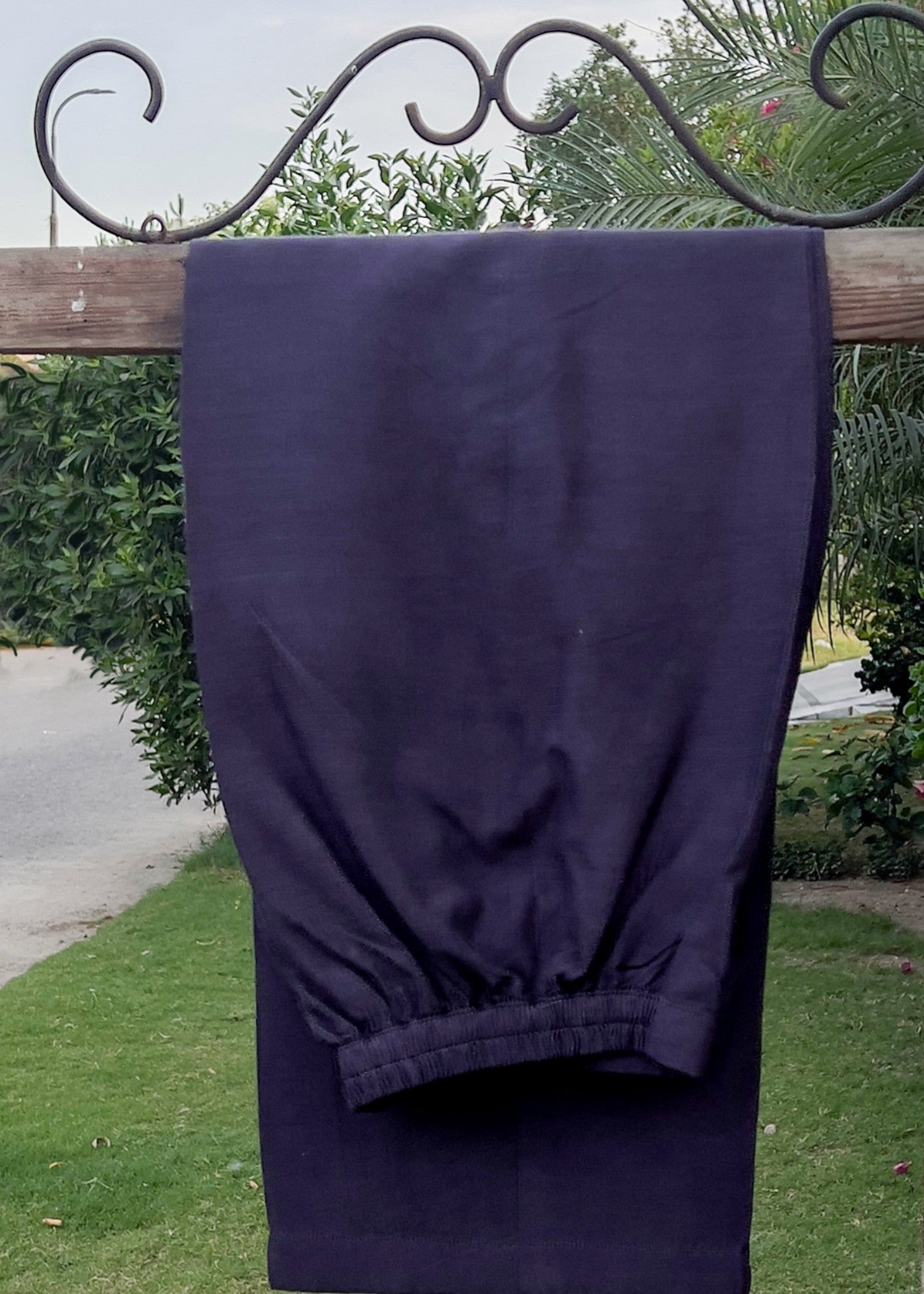 raw silk Pishwas in Midnight