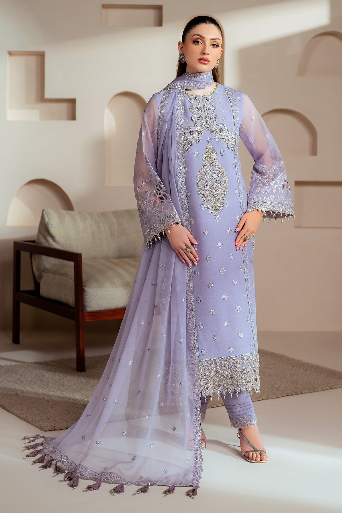 Aymal Luxury Bamber Chiffon Formals – AF-BHM-4041-Marine