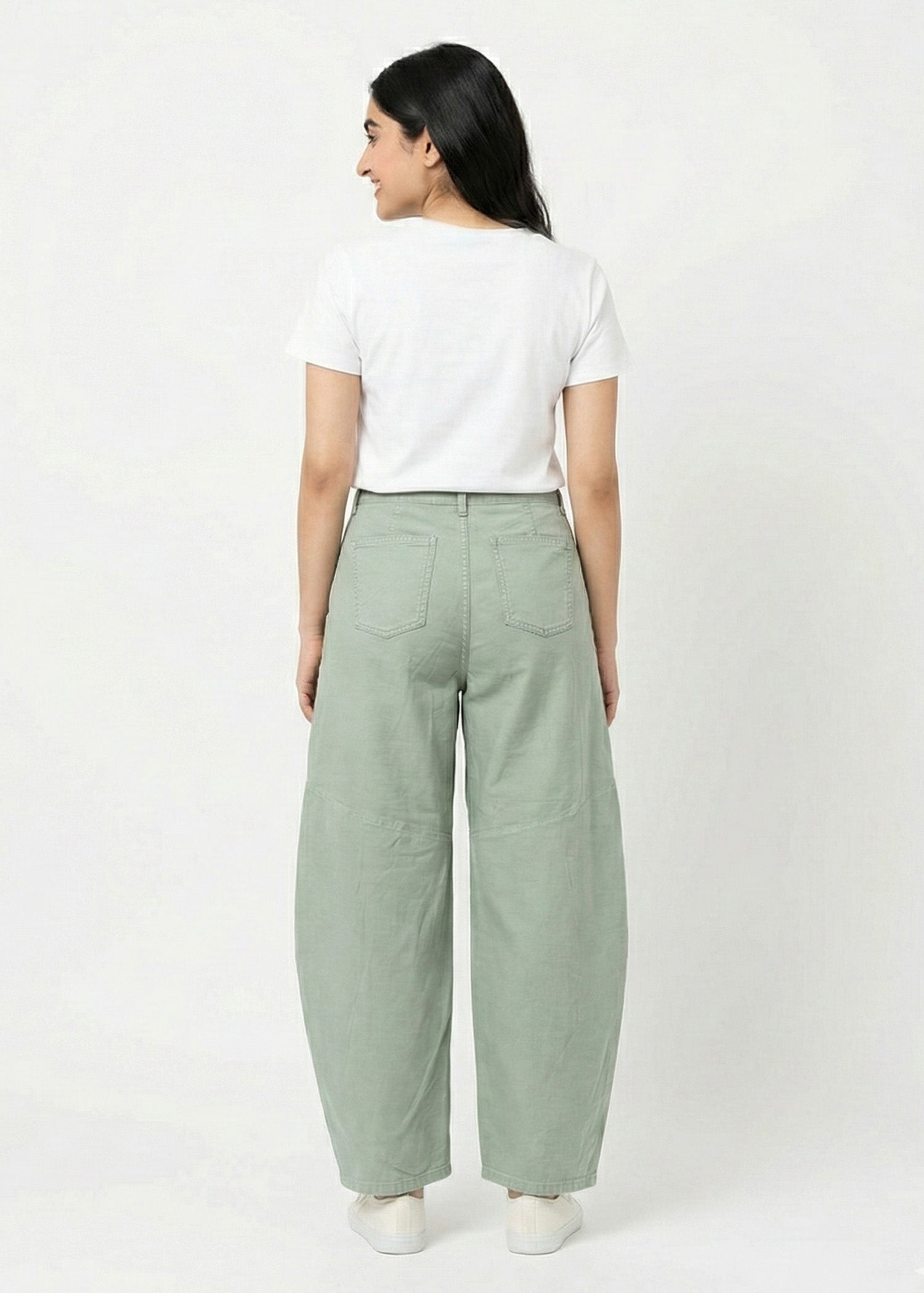 cotton Jeans in Olive green