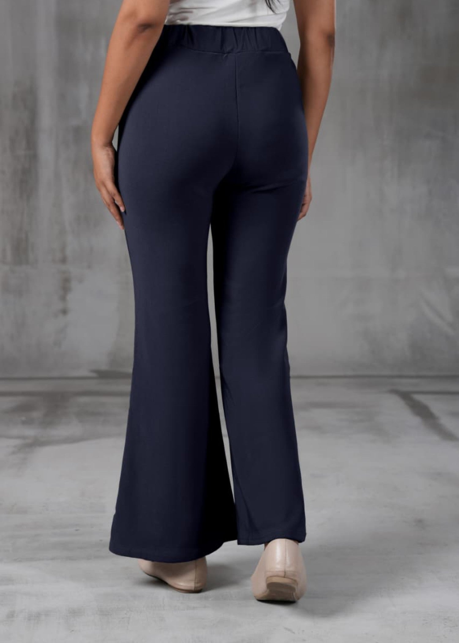 polyester Trousers in Navy blue