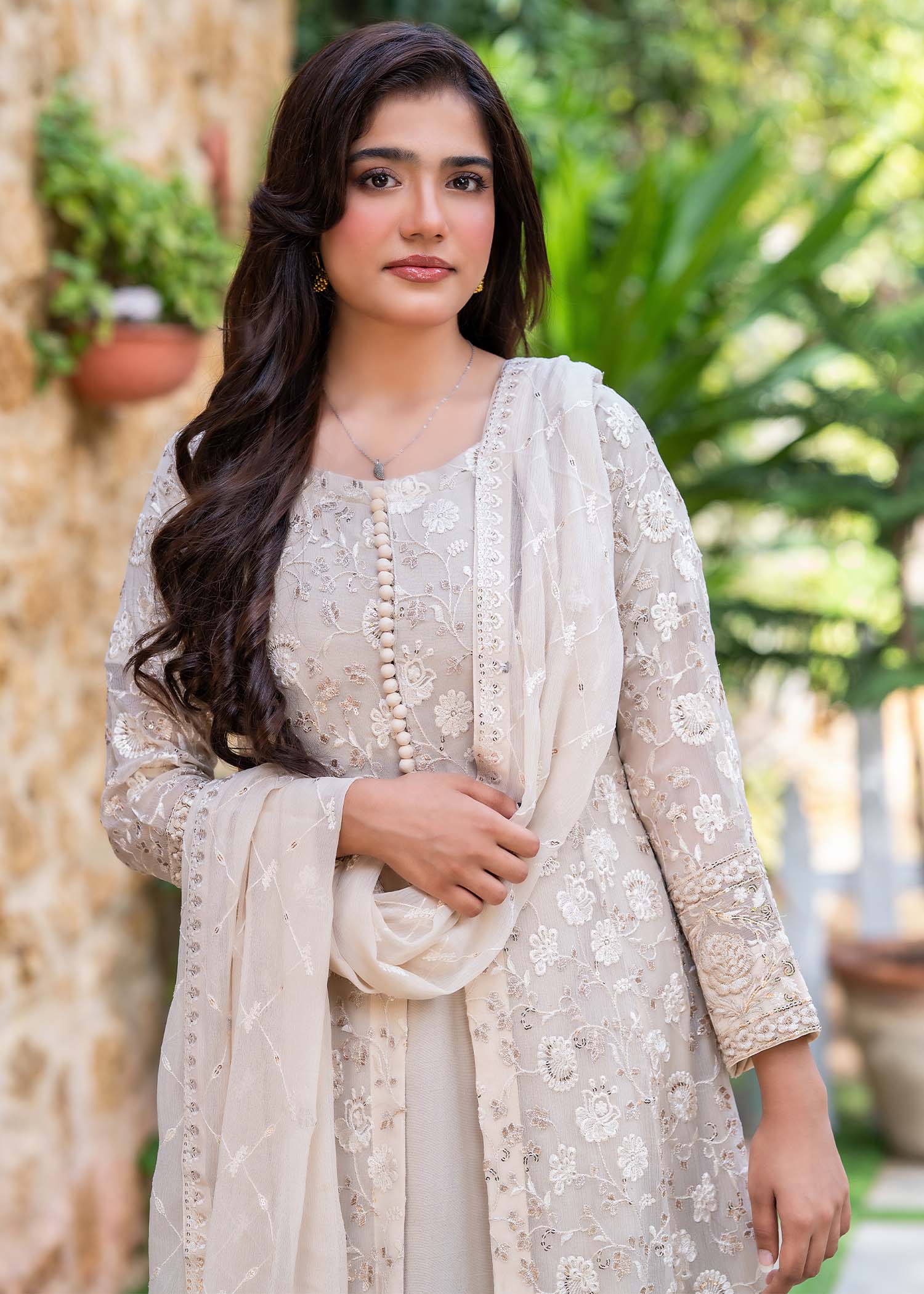 chiffon Maxi in Cream