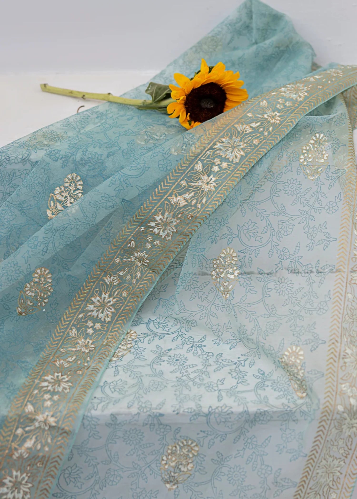 raw silk Unstitched in Pastel green