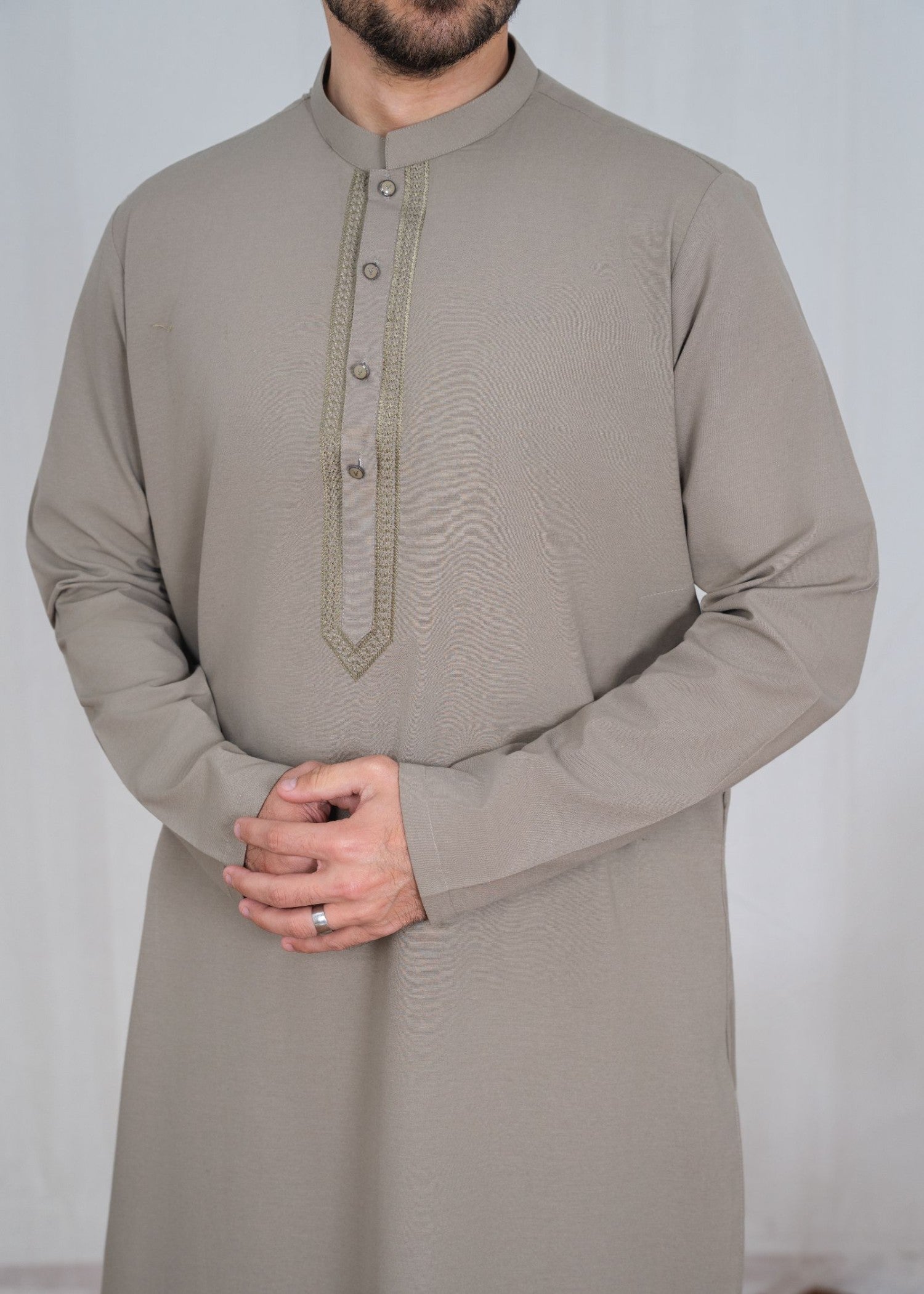 karandi Kurta Set in Grey