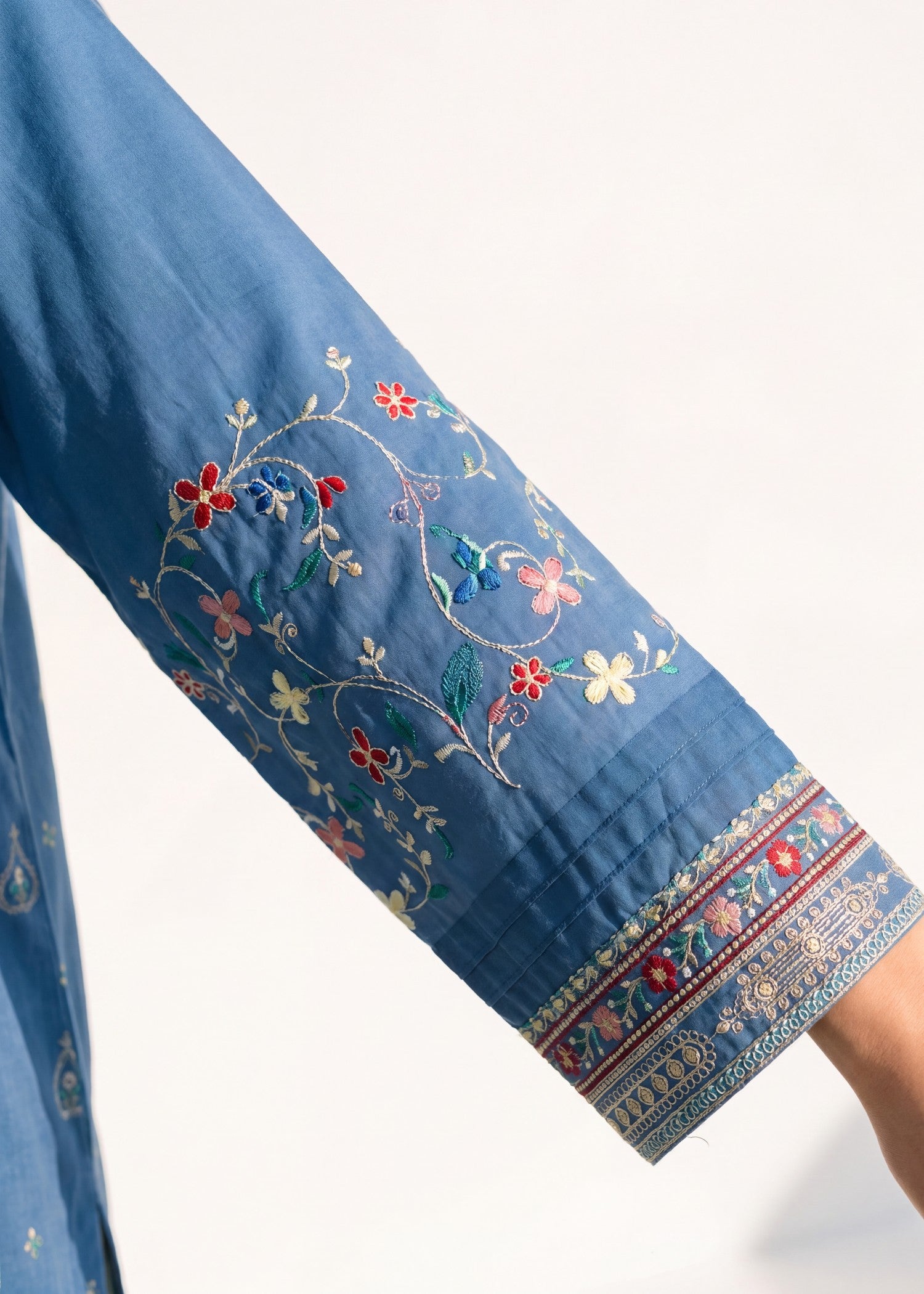 lawn Kurta Set in Cornflower blue
