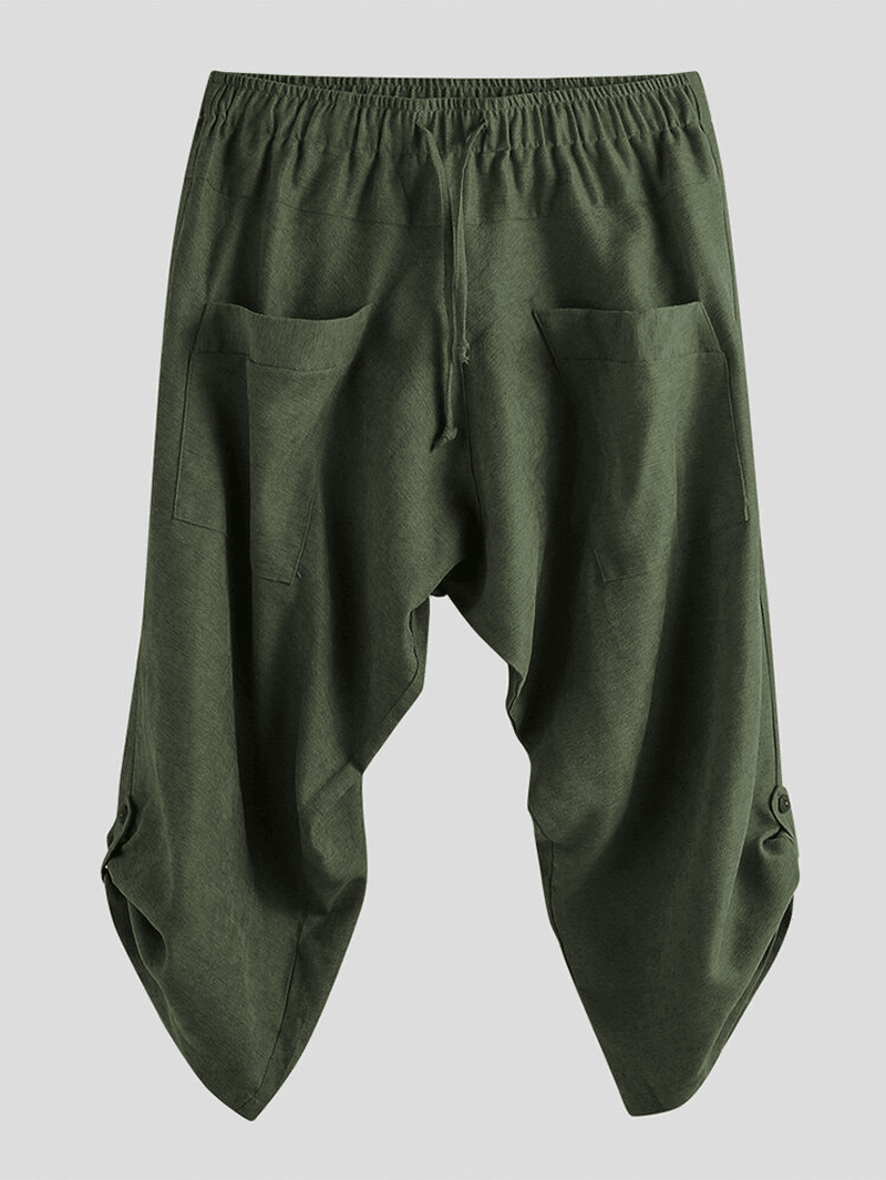 Loose Cropped Trousers with Bouquet Feet Trousers Men