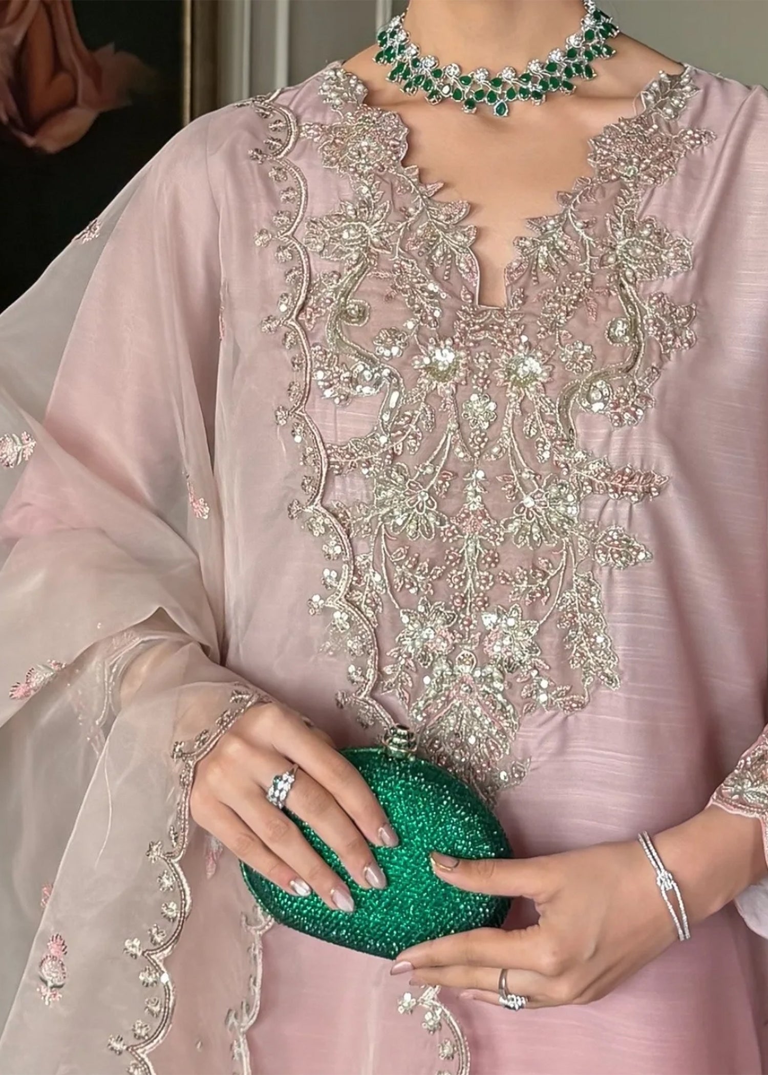 indian raw silk Kurta Set in Pink
