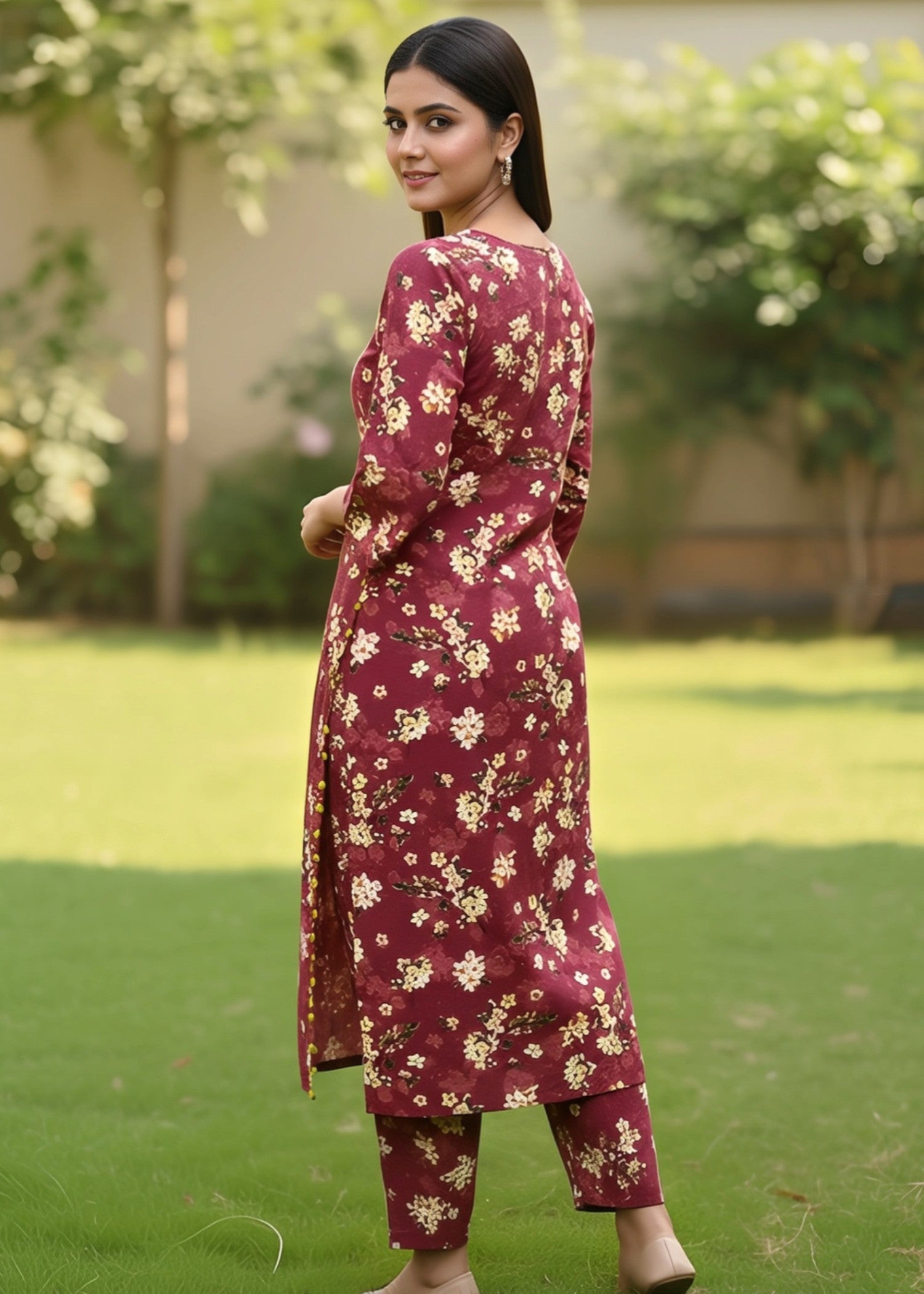 cotton Co Ord Sets in Carmine