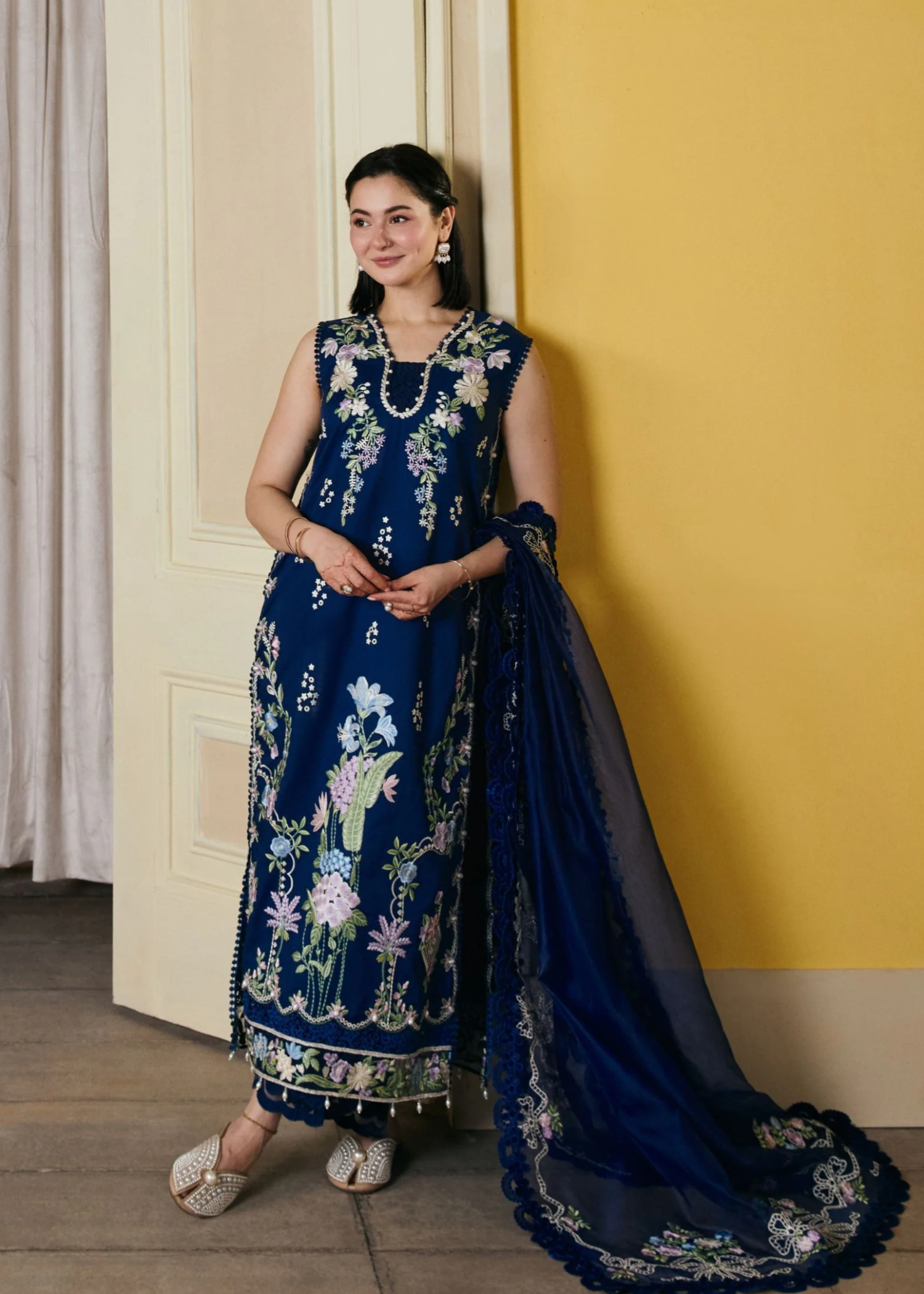 lawn Unstitched in Midnight blue
