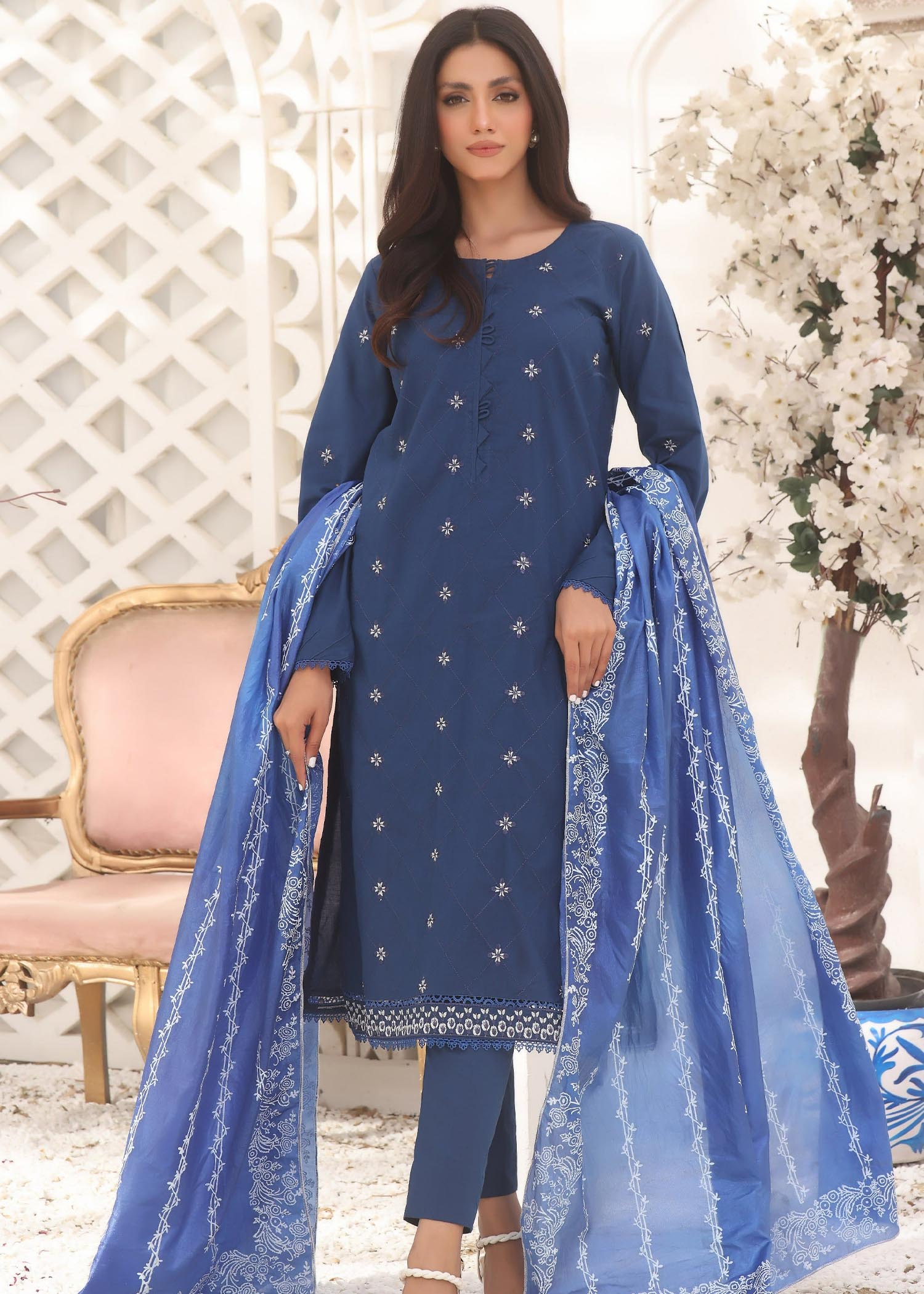 cotton Kurta Set in Blue