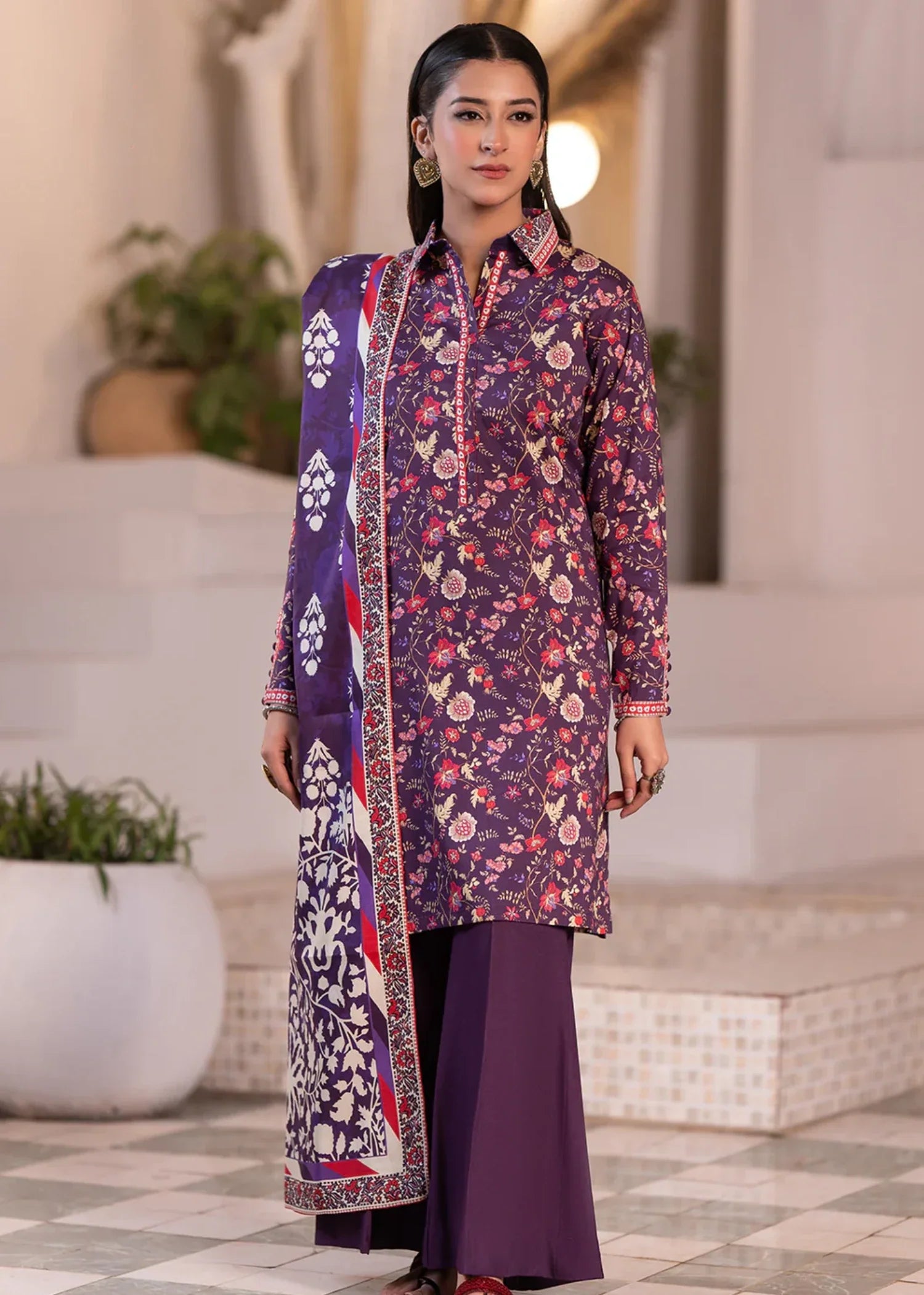 viscose Unstitched in Purple