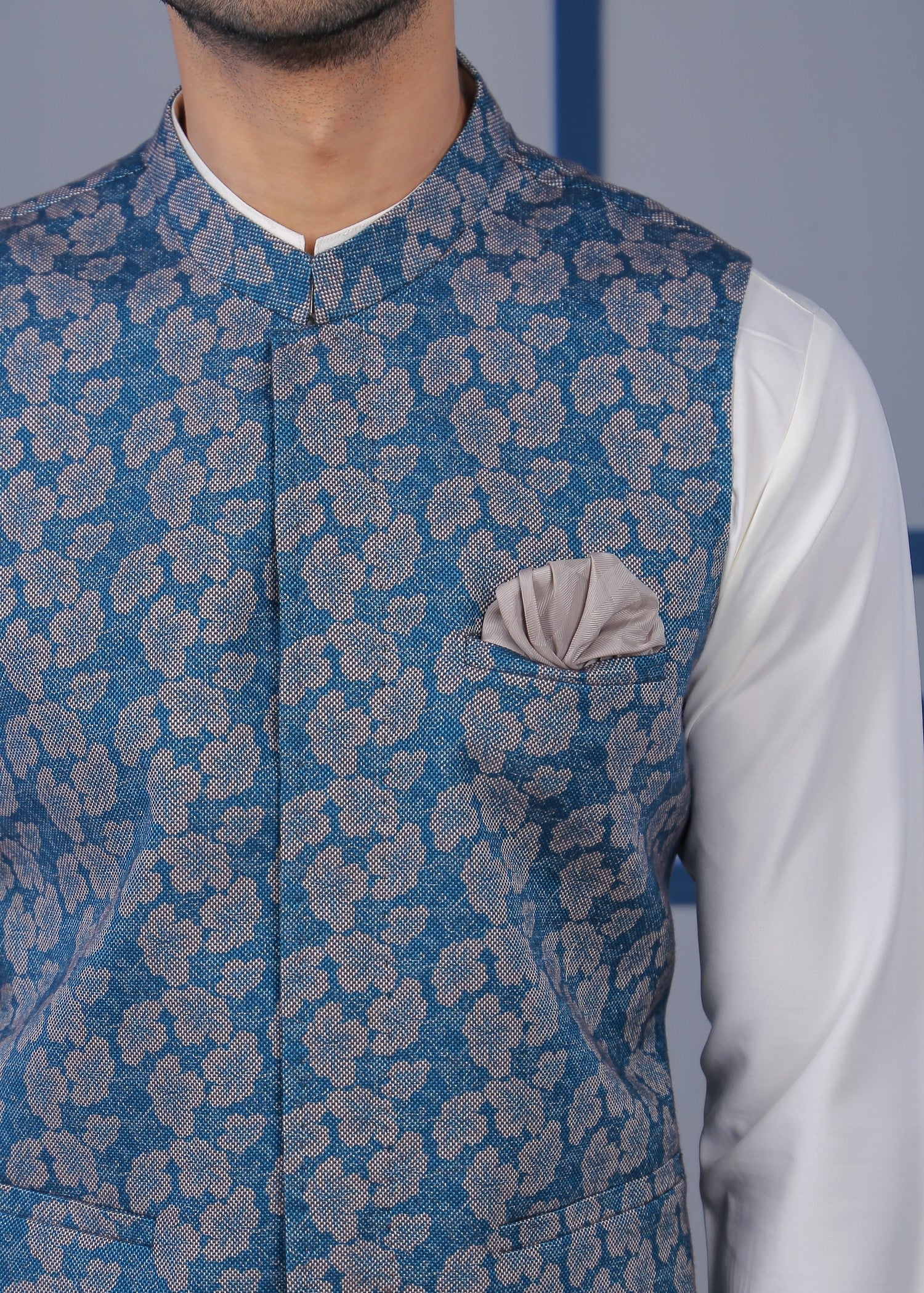 tropical Waistcoat in Bondi blue