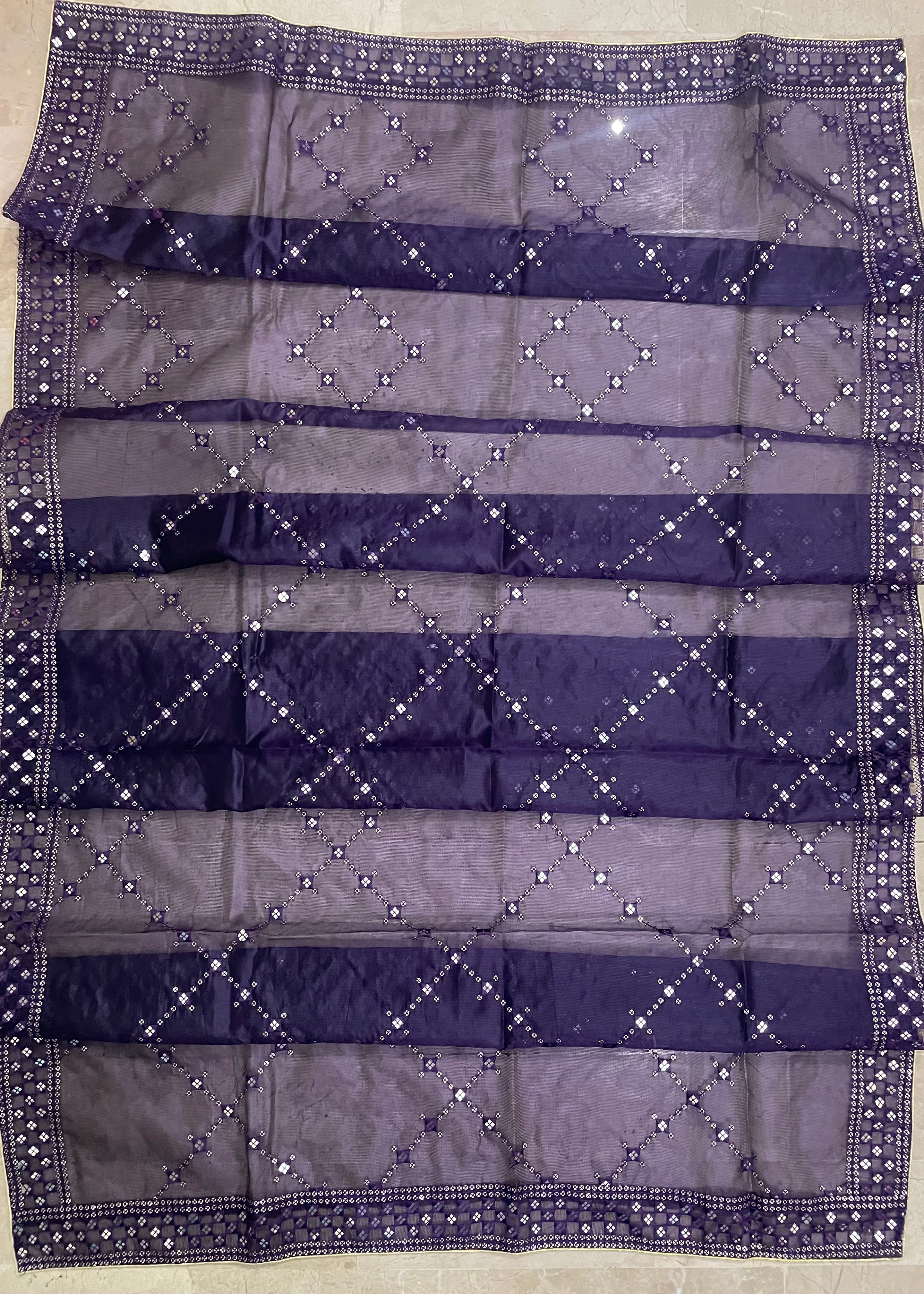 khaddi net Kurta Set in Deep purple