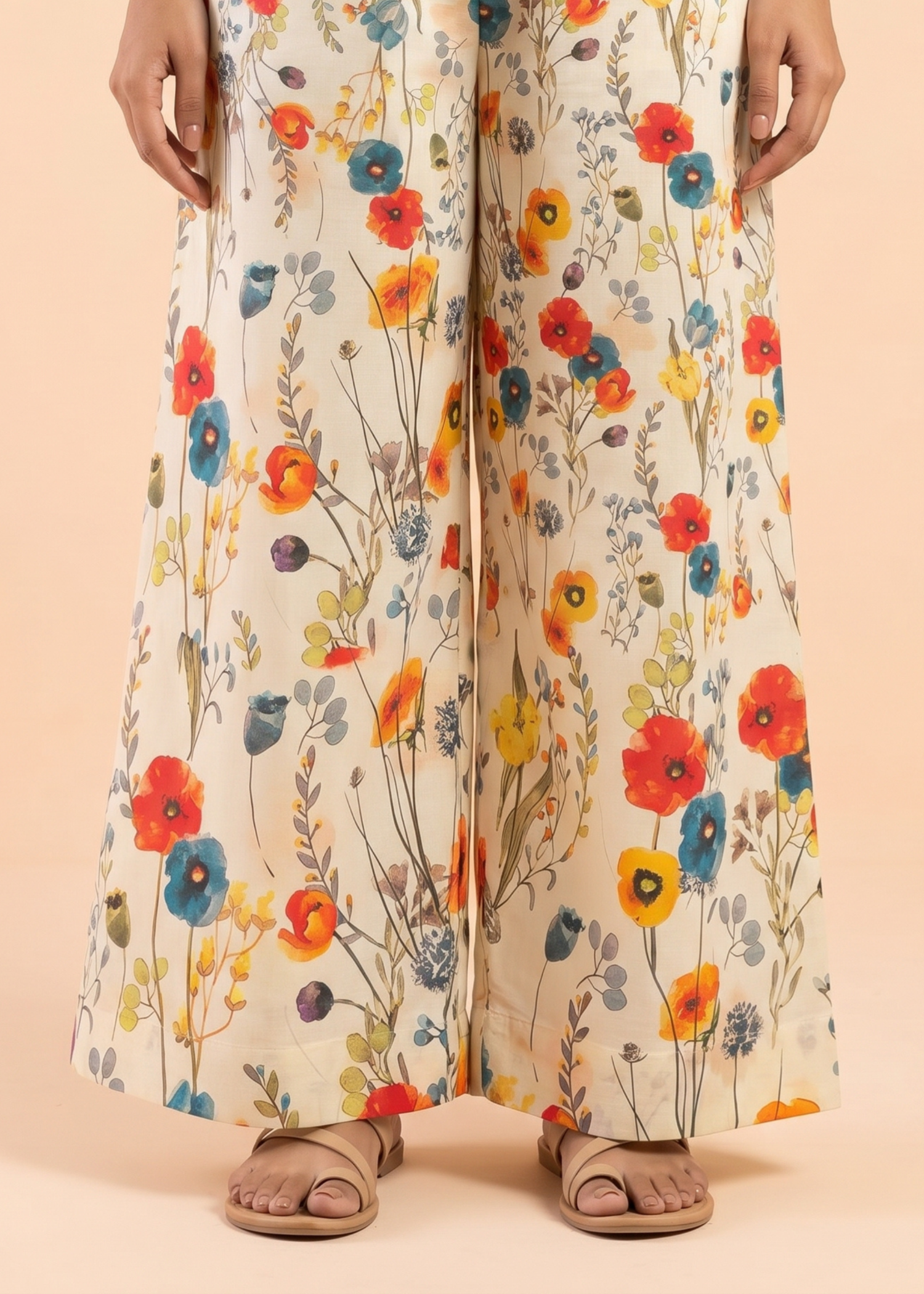 slub lawn Co Ord Sets in Beige, multi