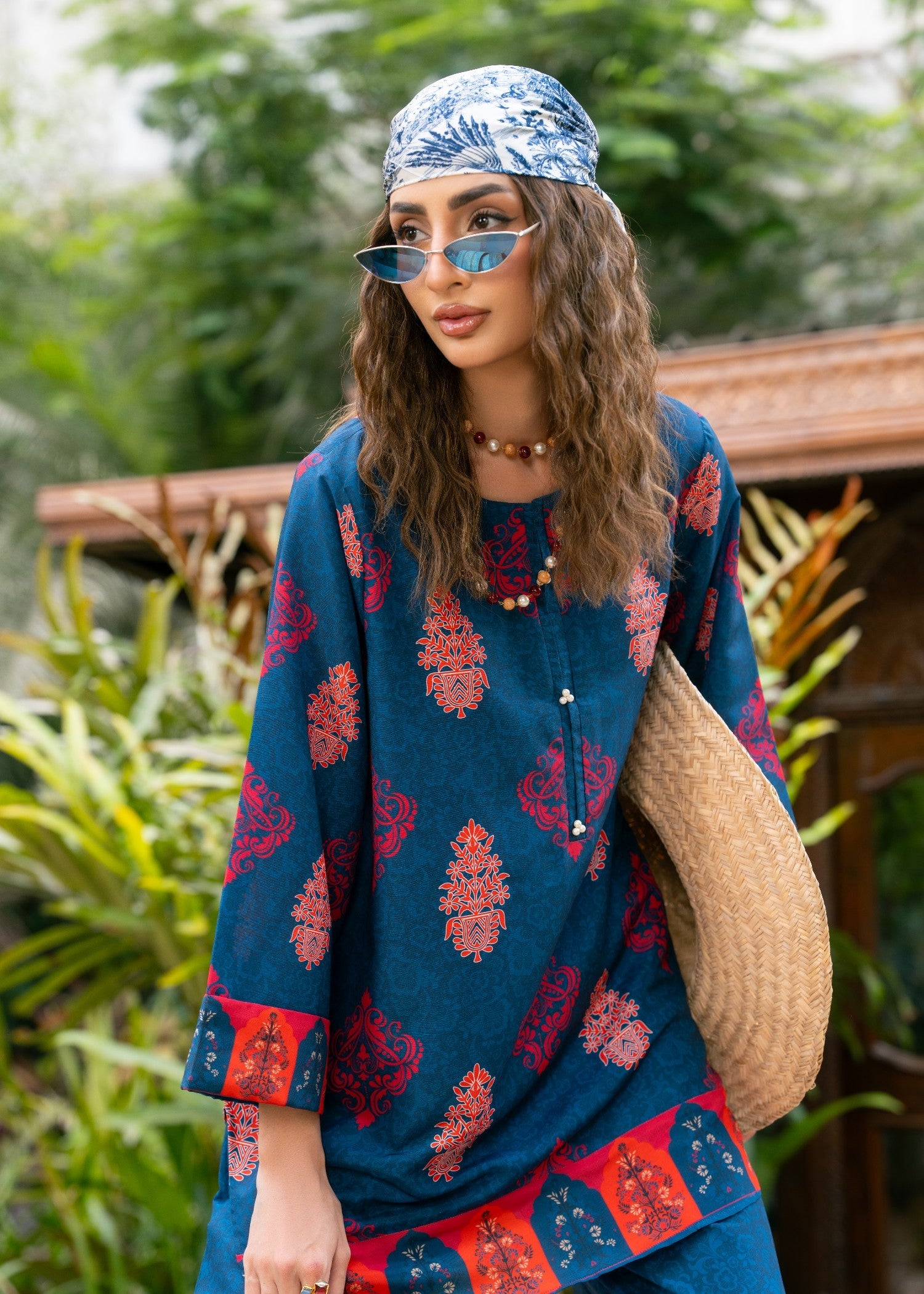 poly lawn Co ord Sets in Cobalt blue