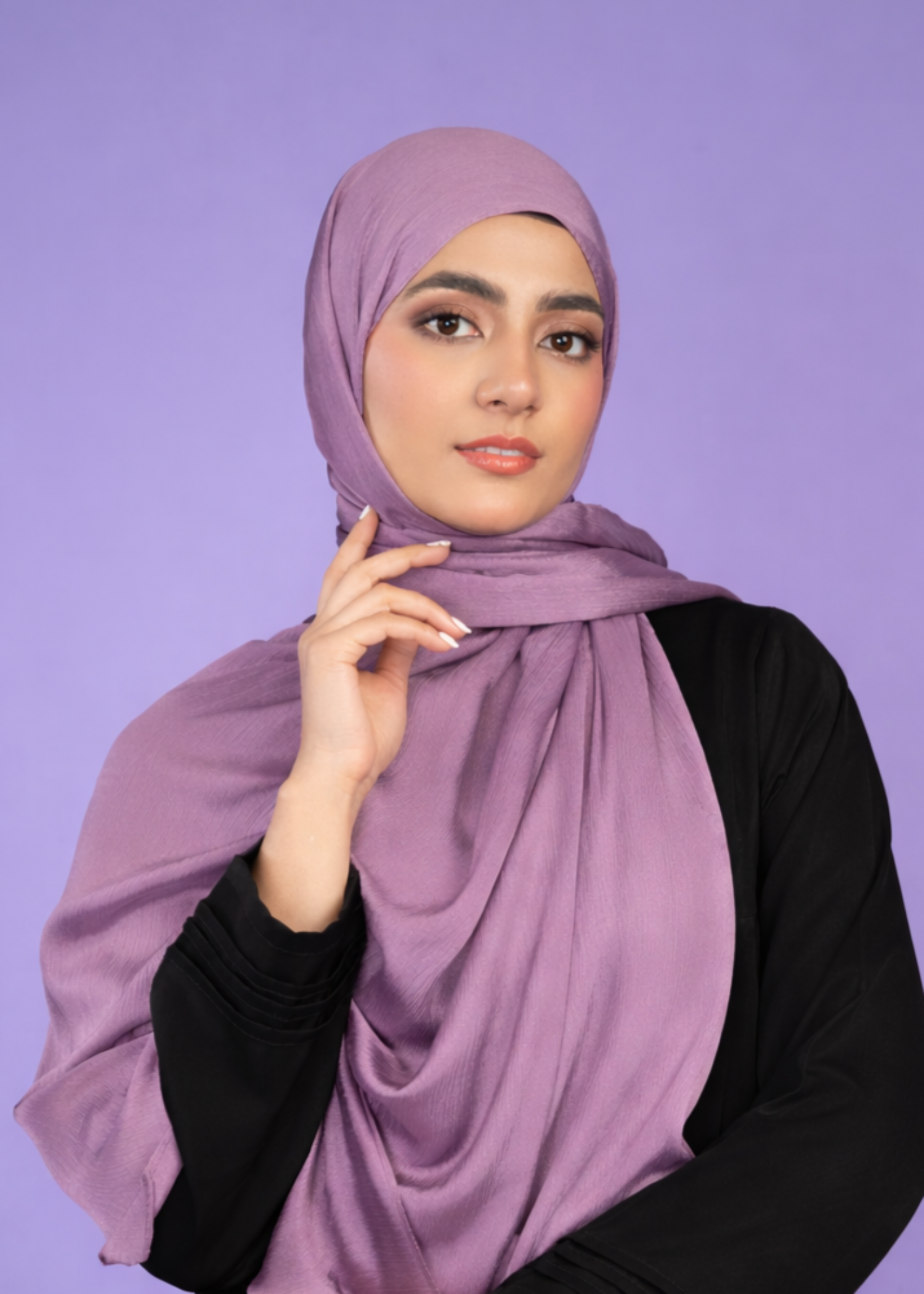 chiffon silk Hijab in Mauve