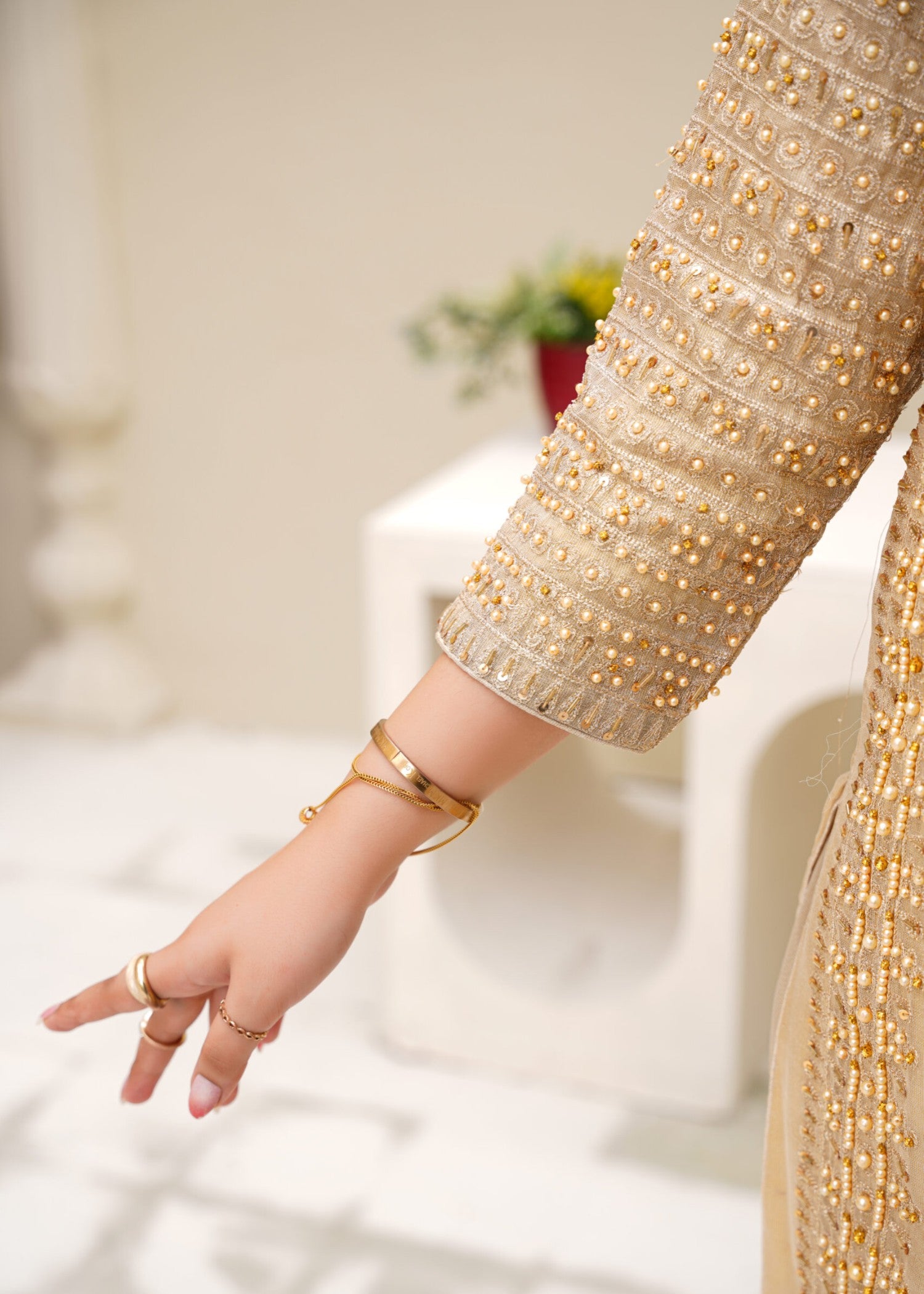 masuri Kurta Set in Ivory