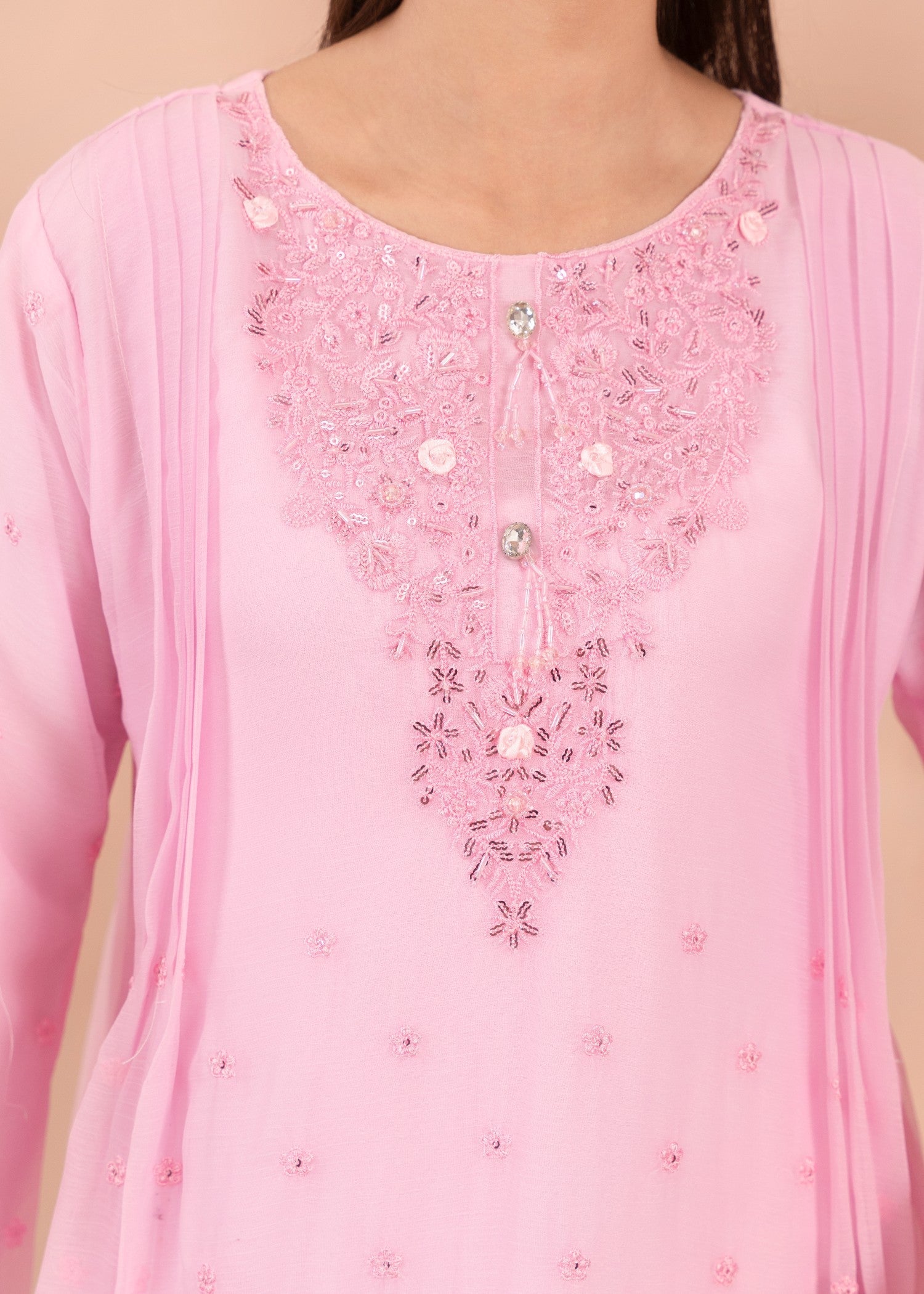 chiffon Pishwas in Pink