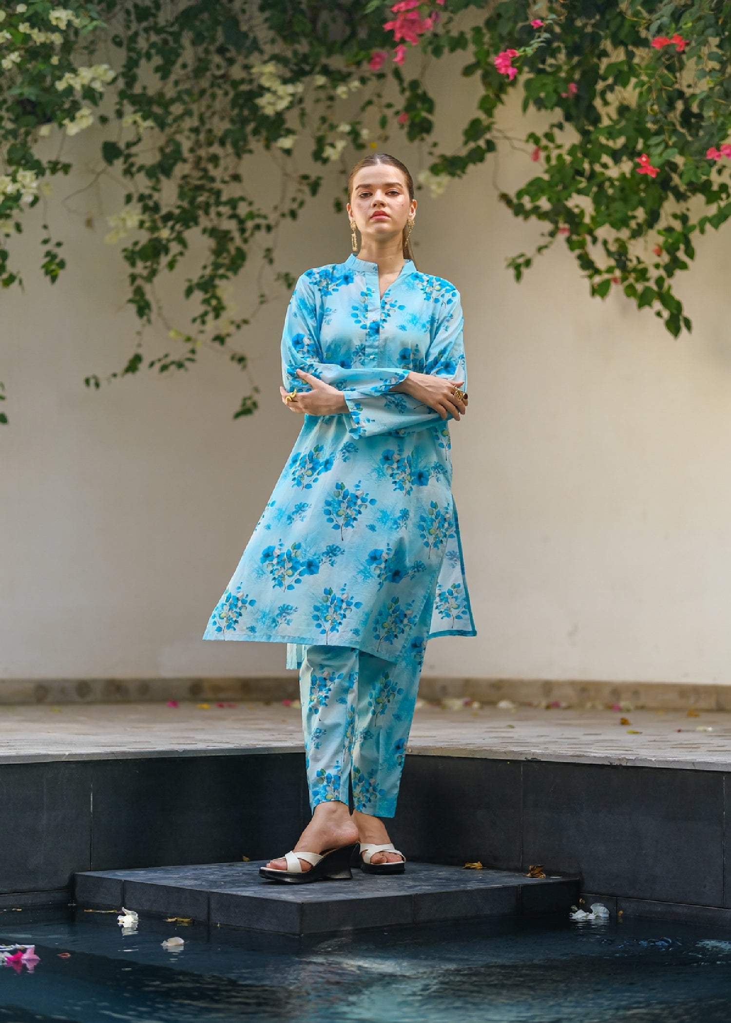 lawn Co Ord Sets in Sky blue