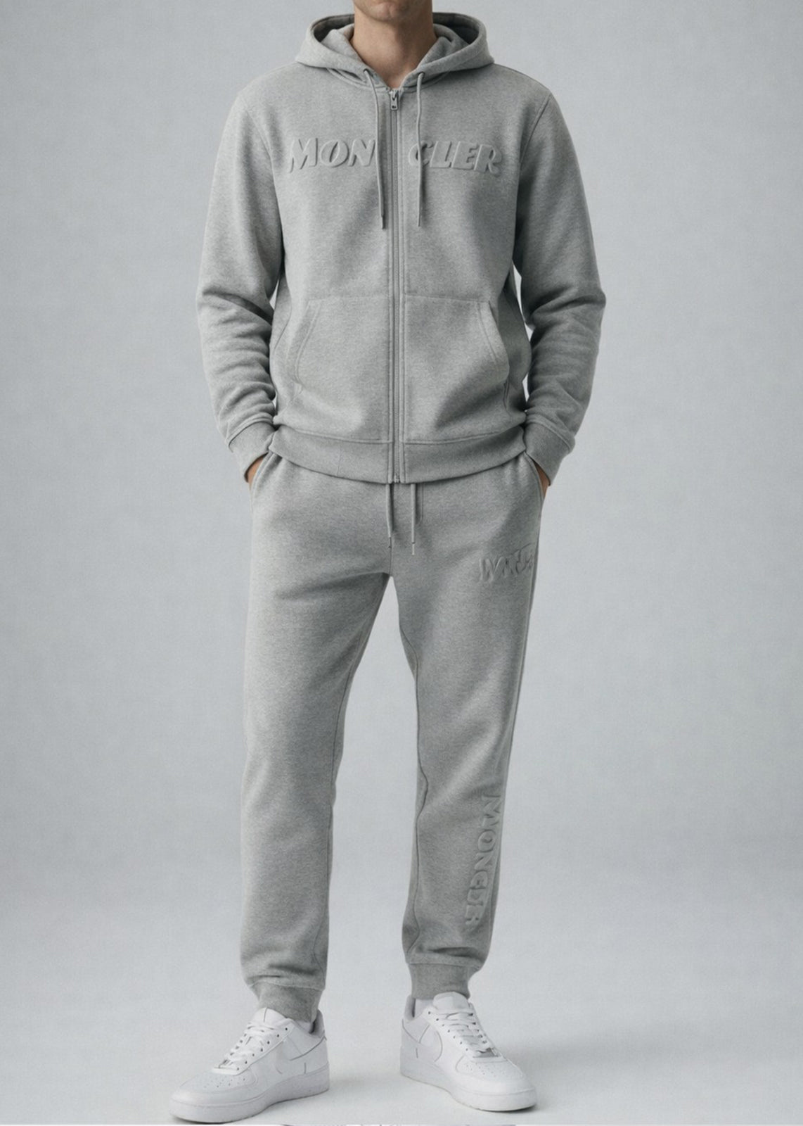 fleece Tracksuit in Grey