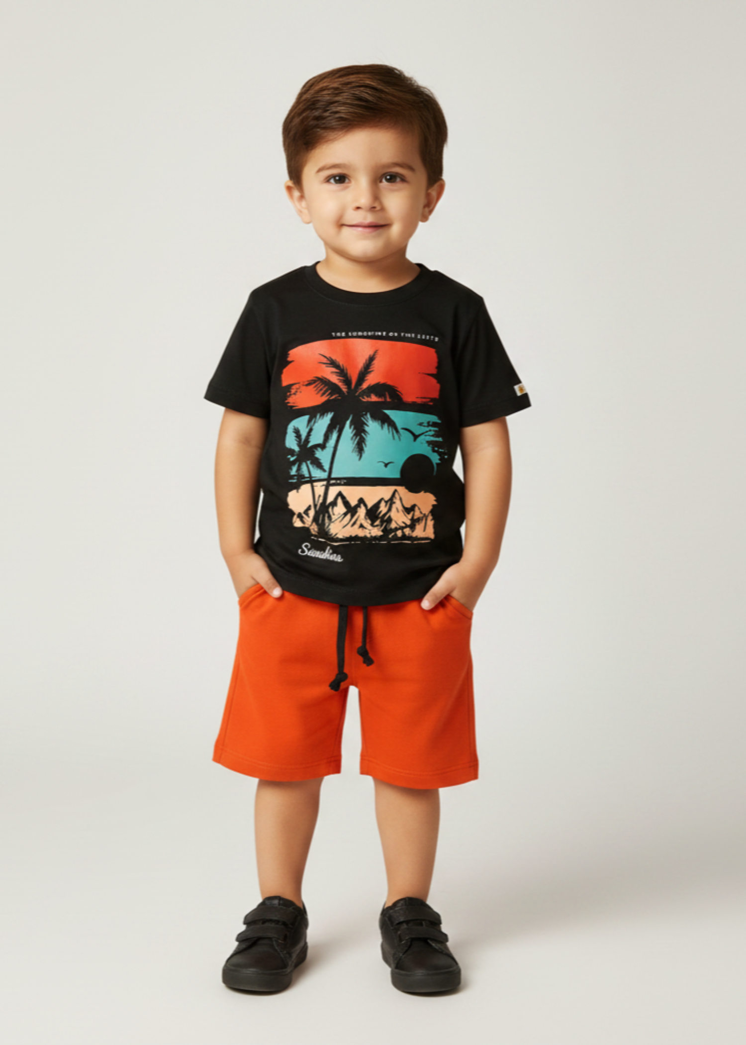 Co ord Sets in Black, pumpkin orange