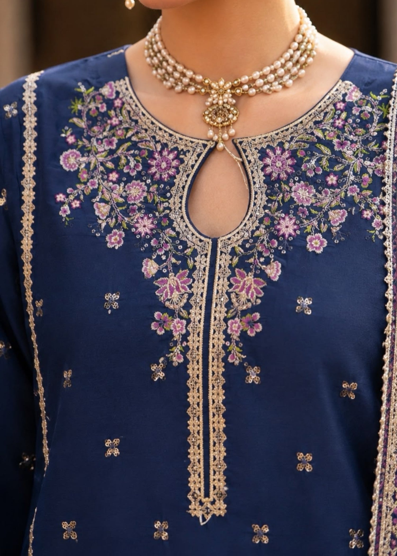 silk Kurta Set in Midnight