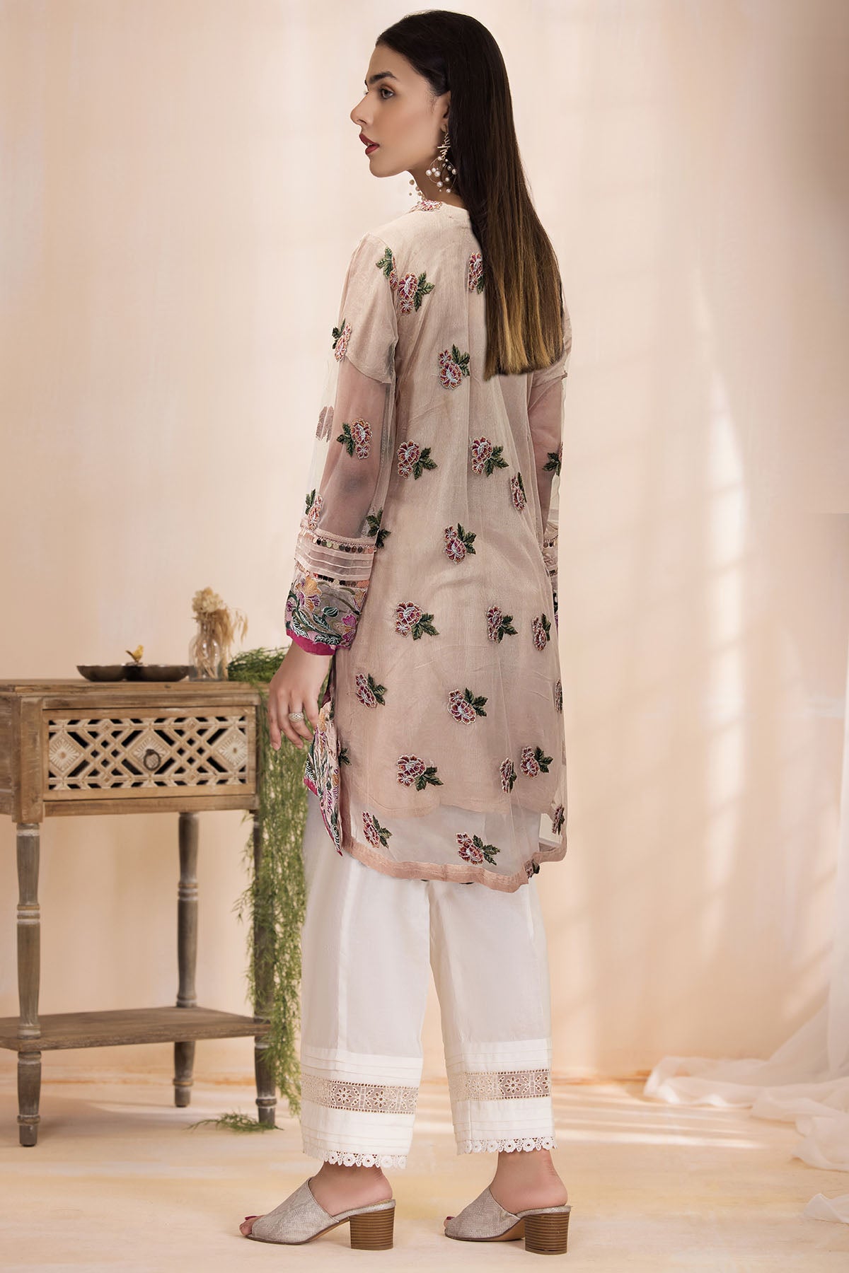 silk cotton net Kurta Set in Multi