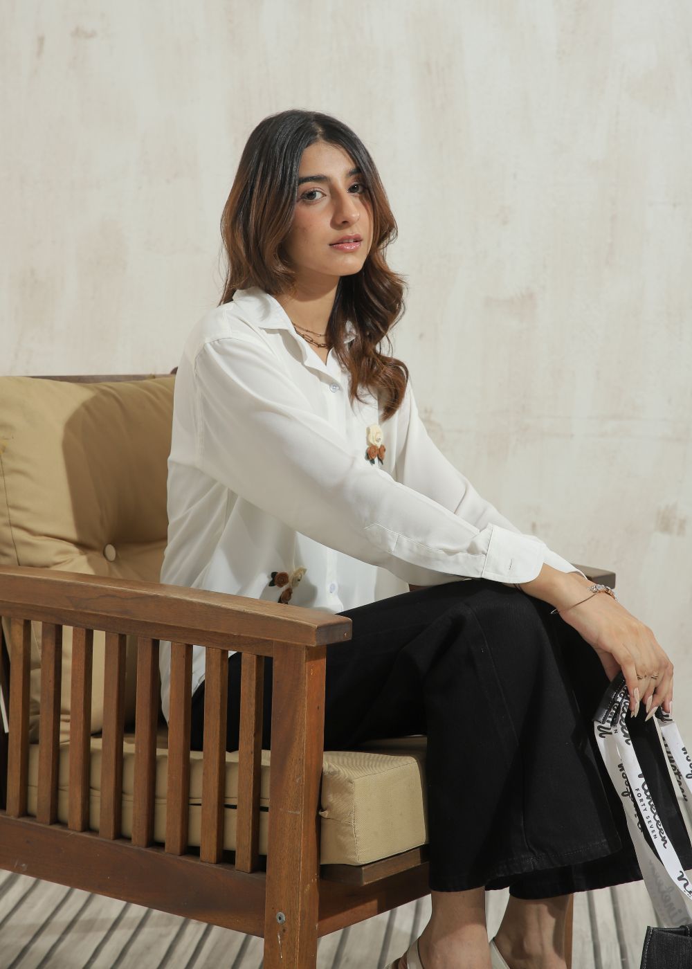 georgette Top in Ivory