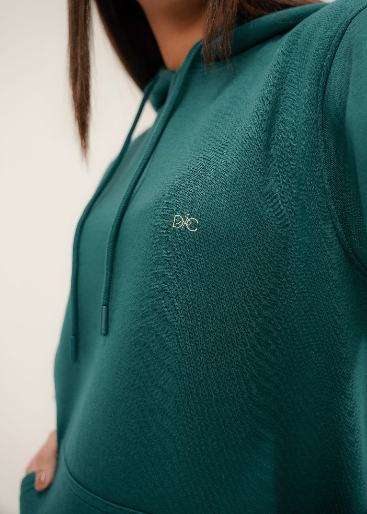 fleece Hoodie in Pine green