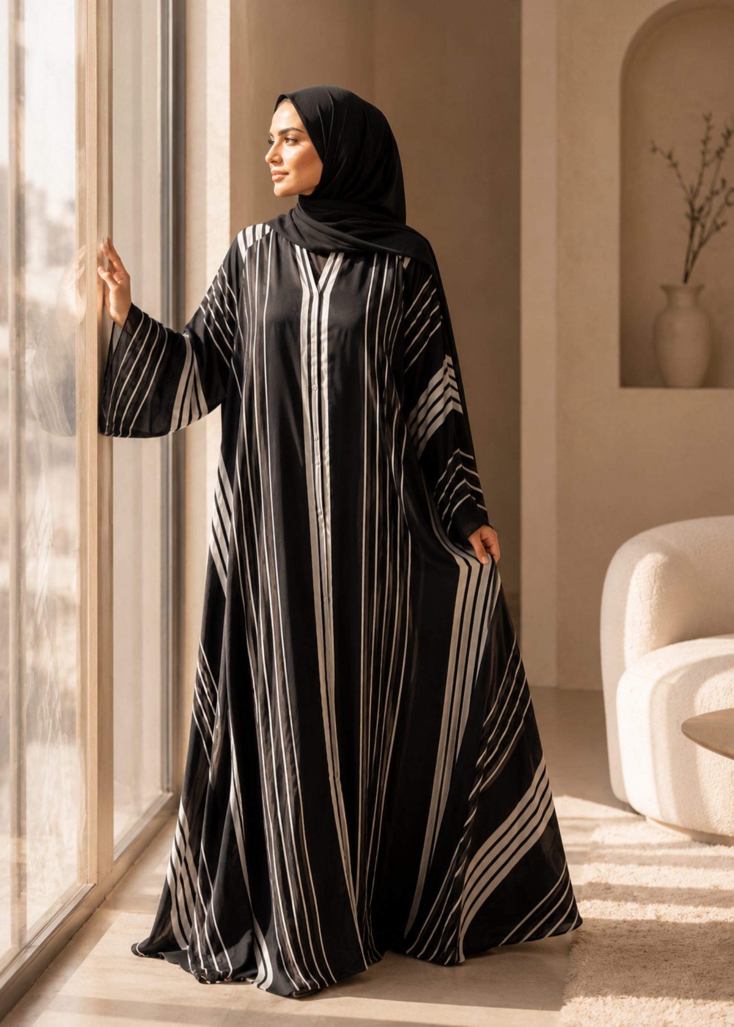 lawn Abaya in Black