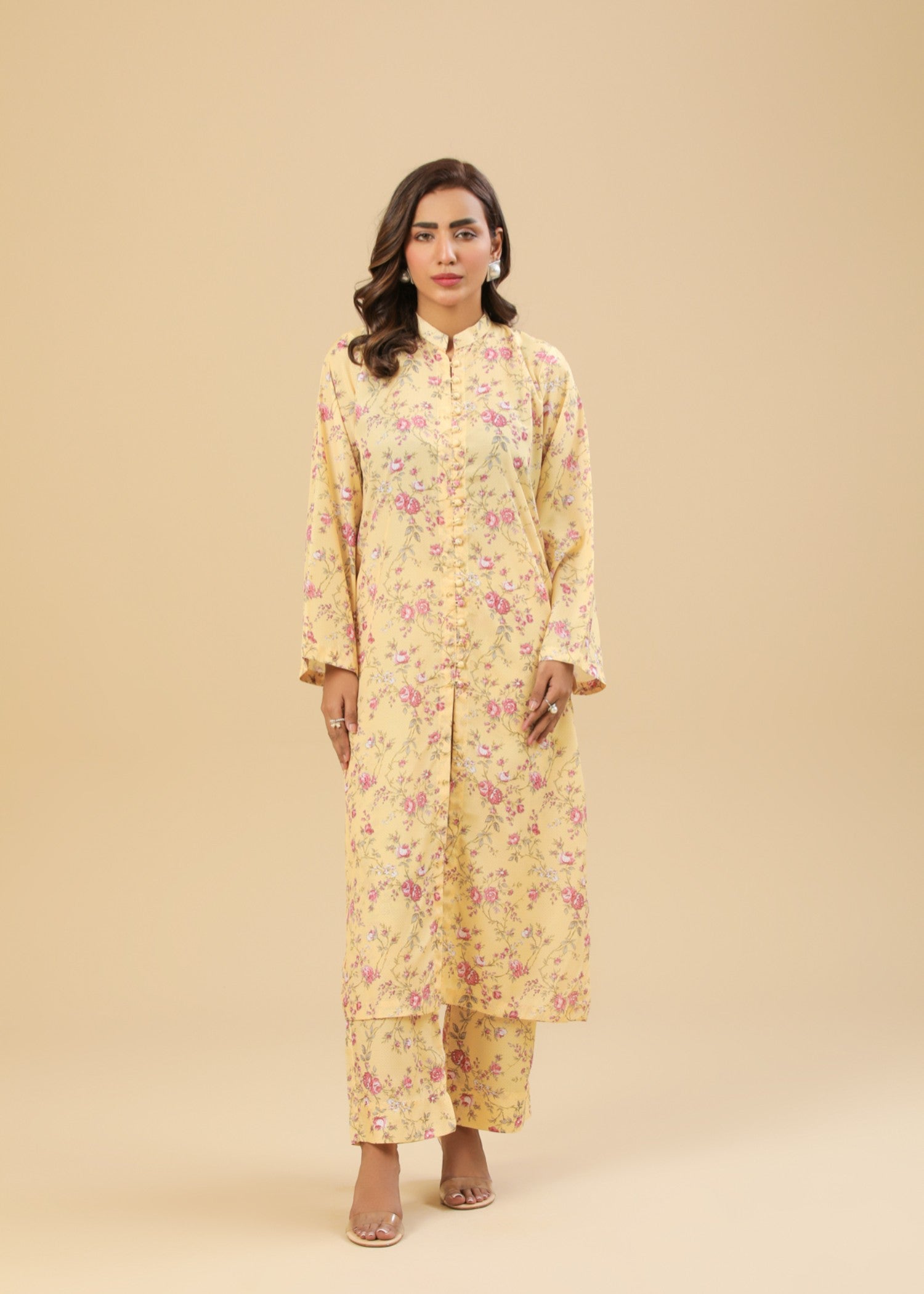 crepe Co Ord Sets in Lemon